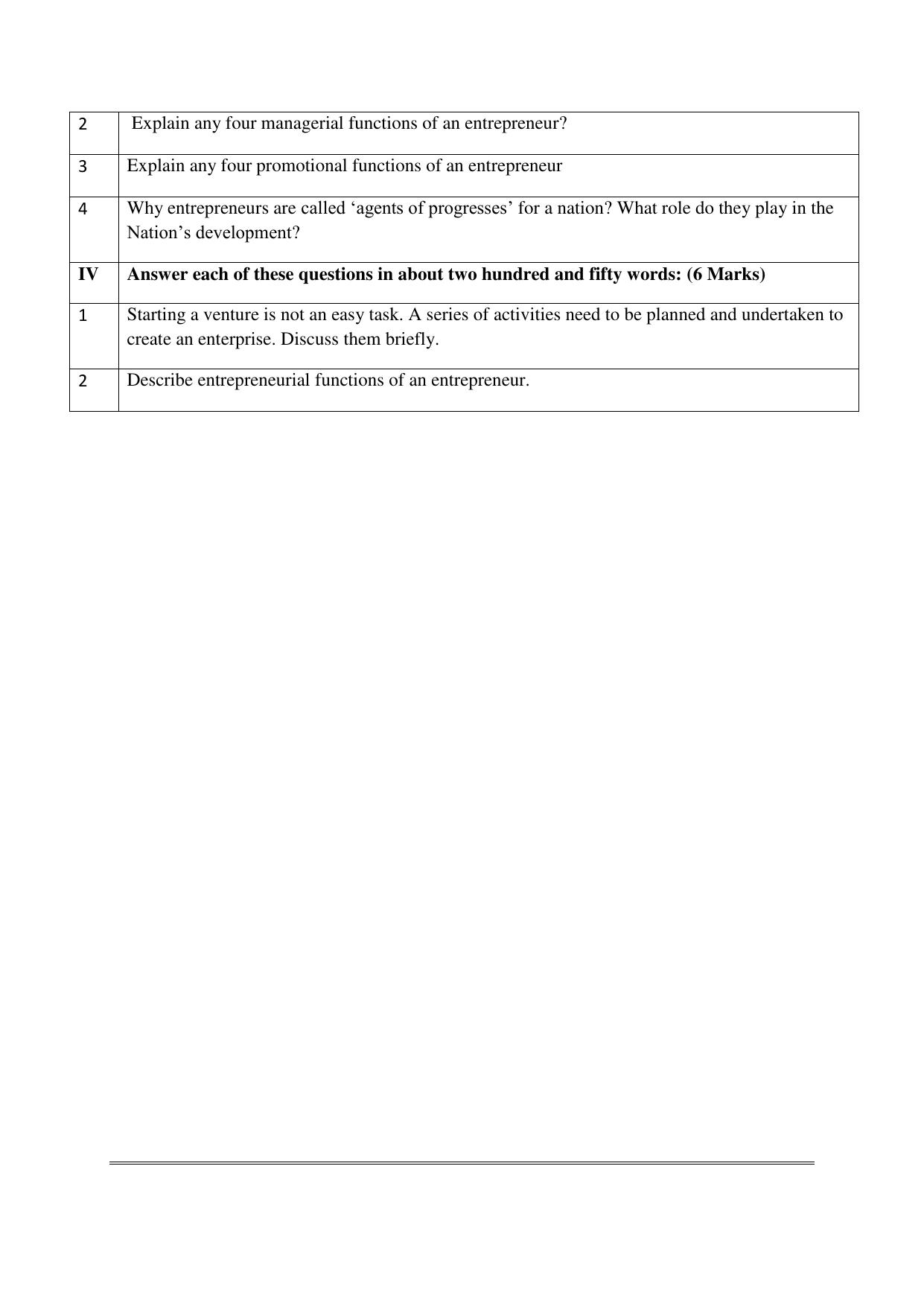 CBSE Worksheets for Class 11 Entrepreneurship Concept and Functions Assignment - Page 2