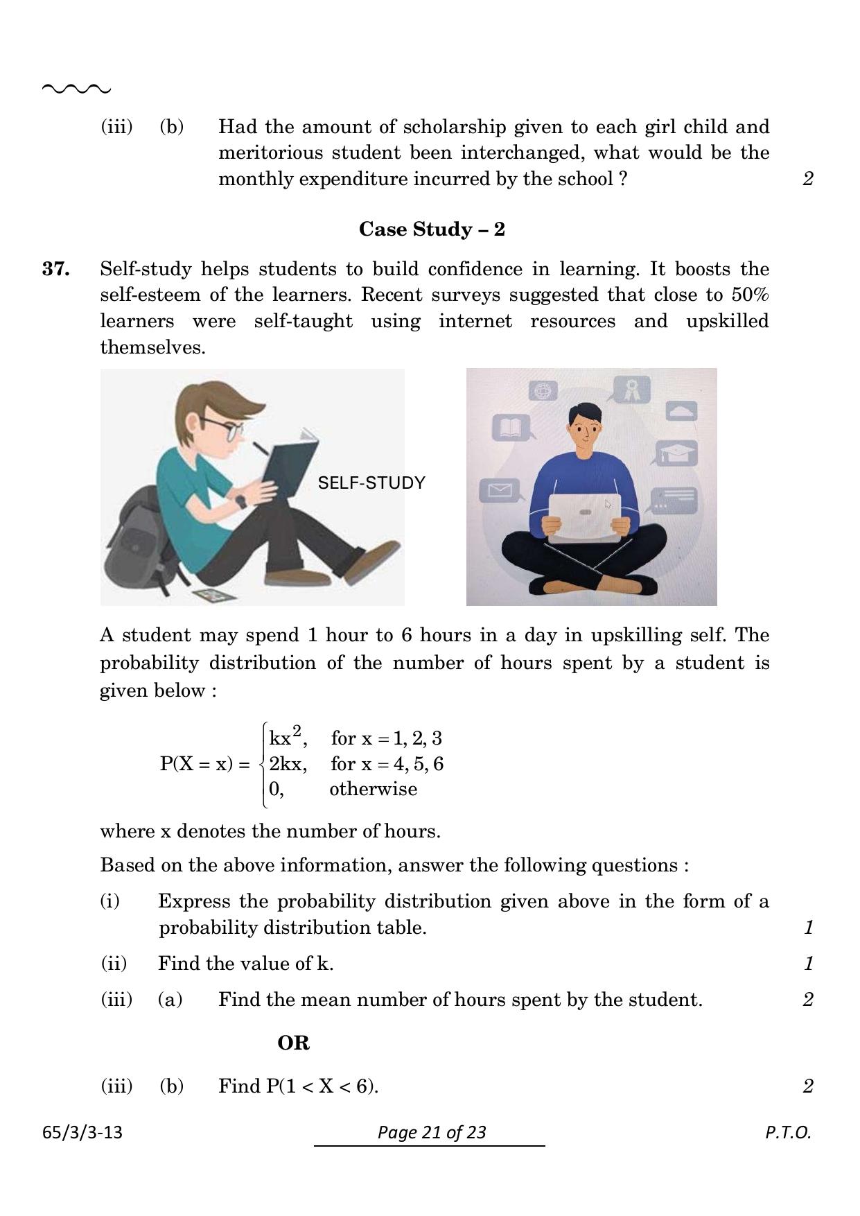 CBSE Class 12 65-3-3 Mathematics 2024 Question Paper - Page 21