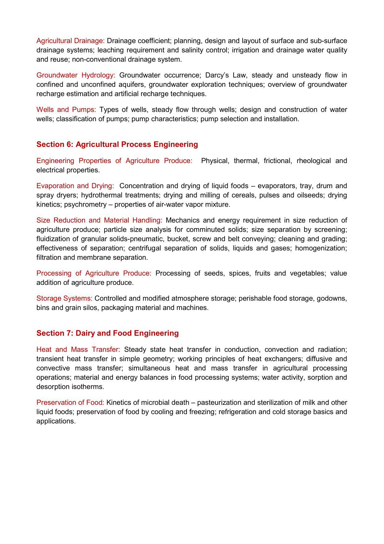 GATE Agricultural Engineering Syllabus - Page 3