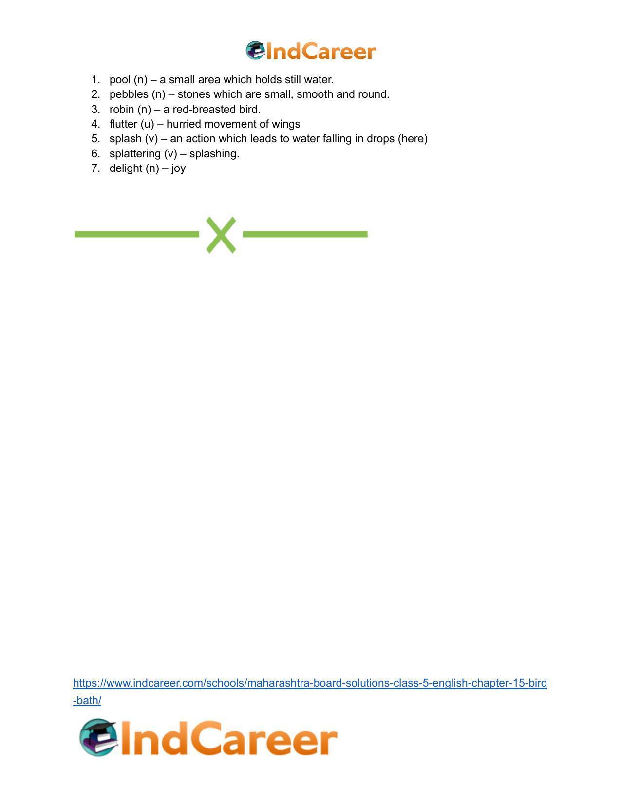 Maharashtra Board Solutions Class 5-English: Chapter 15- Bird Bath - Page 6