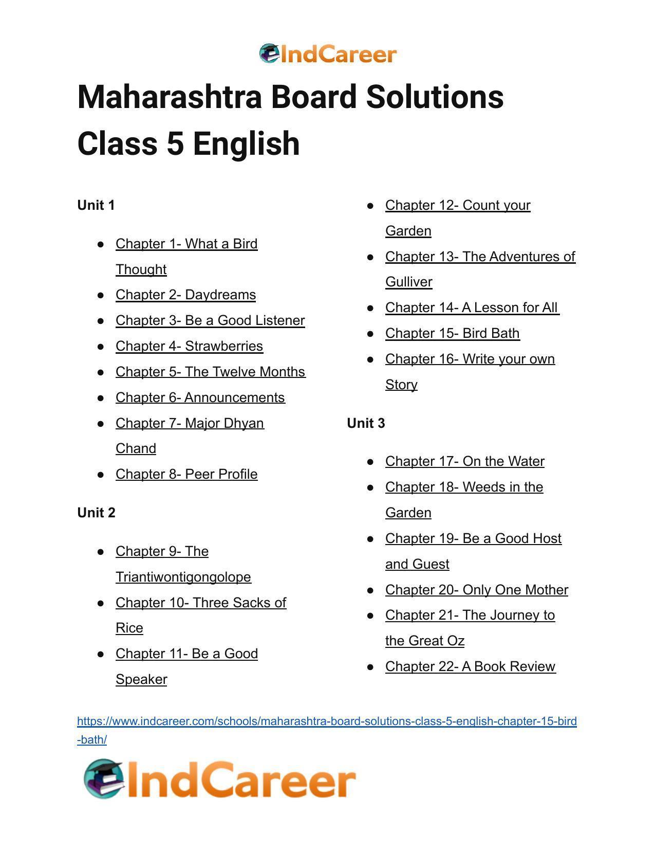 Maharashtra Board Solutions Class 5-English: Chapter 15- Bird Bath - Page 7