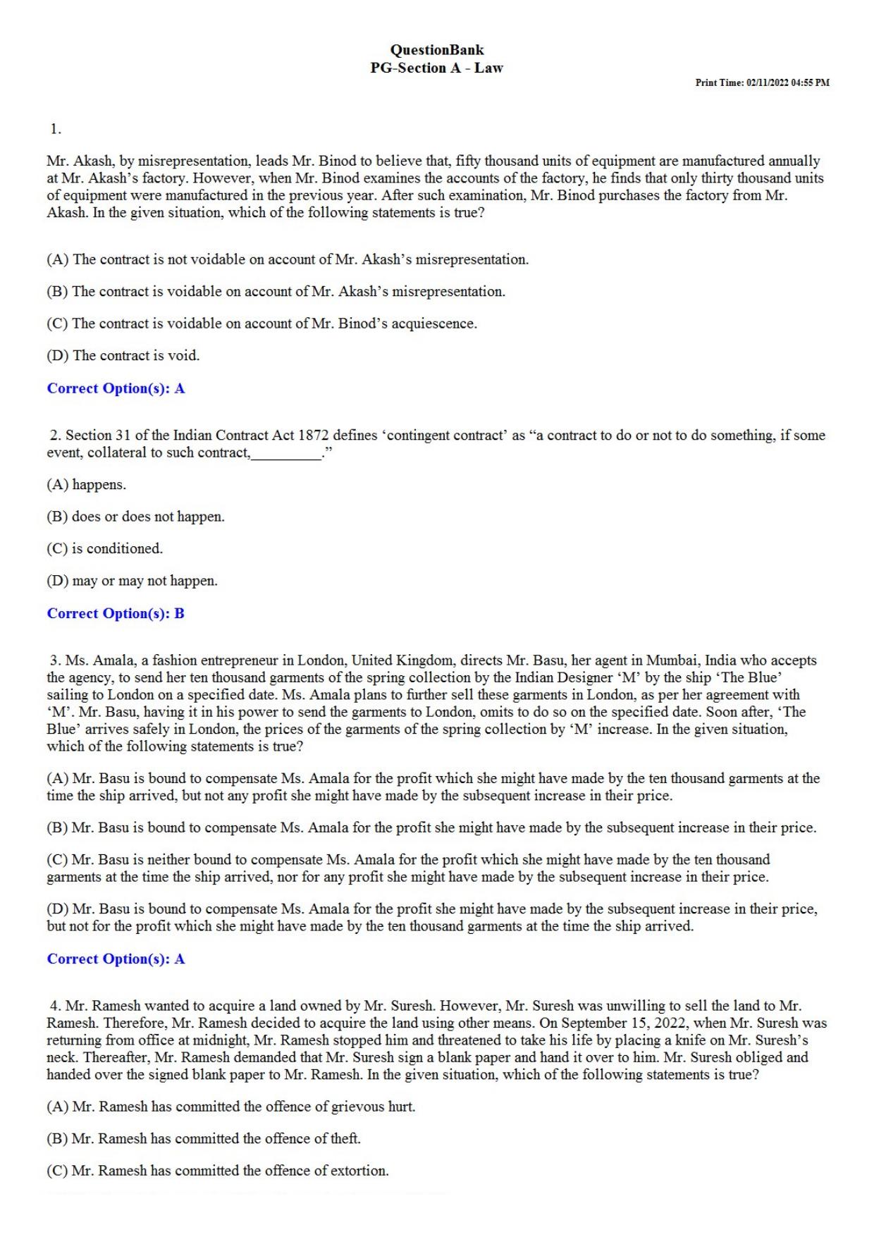 IIULET 2022 PG Question Paper - Page 1