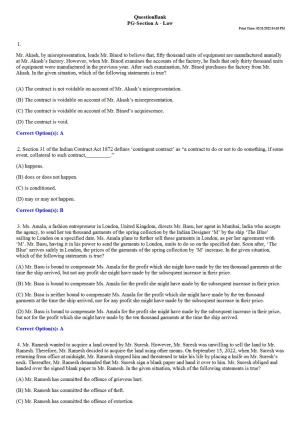 IIULET 2022 PG Question Paper