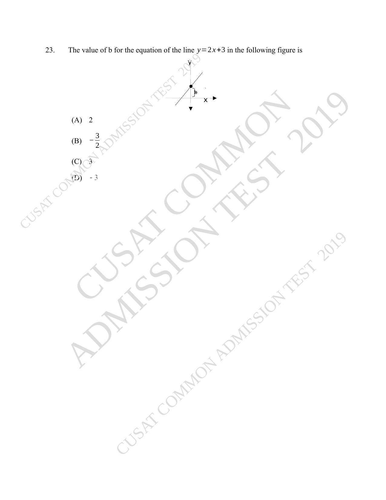 CUSAT CAT 2019 Blet Question Paper With Answer Key - Page 9