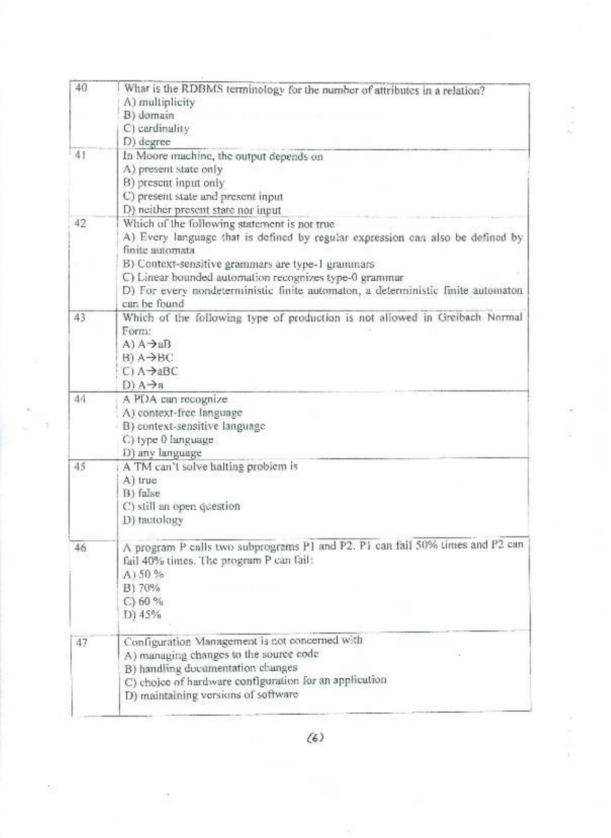 PU MPET Computer Science and Engineering 2015 Question Paper - Page 7