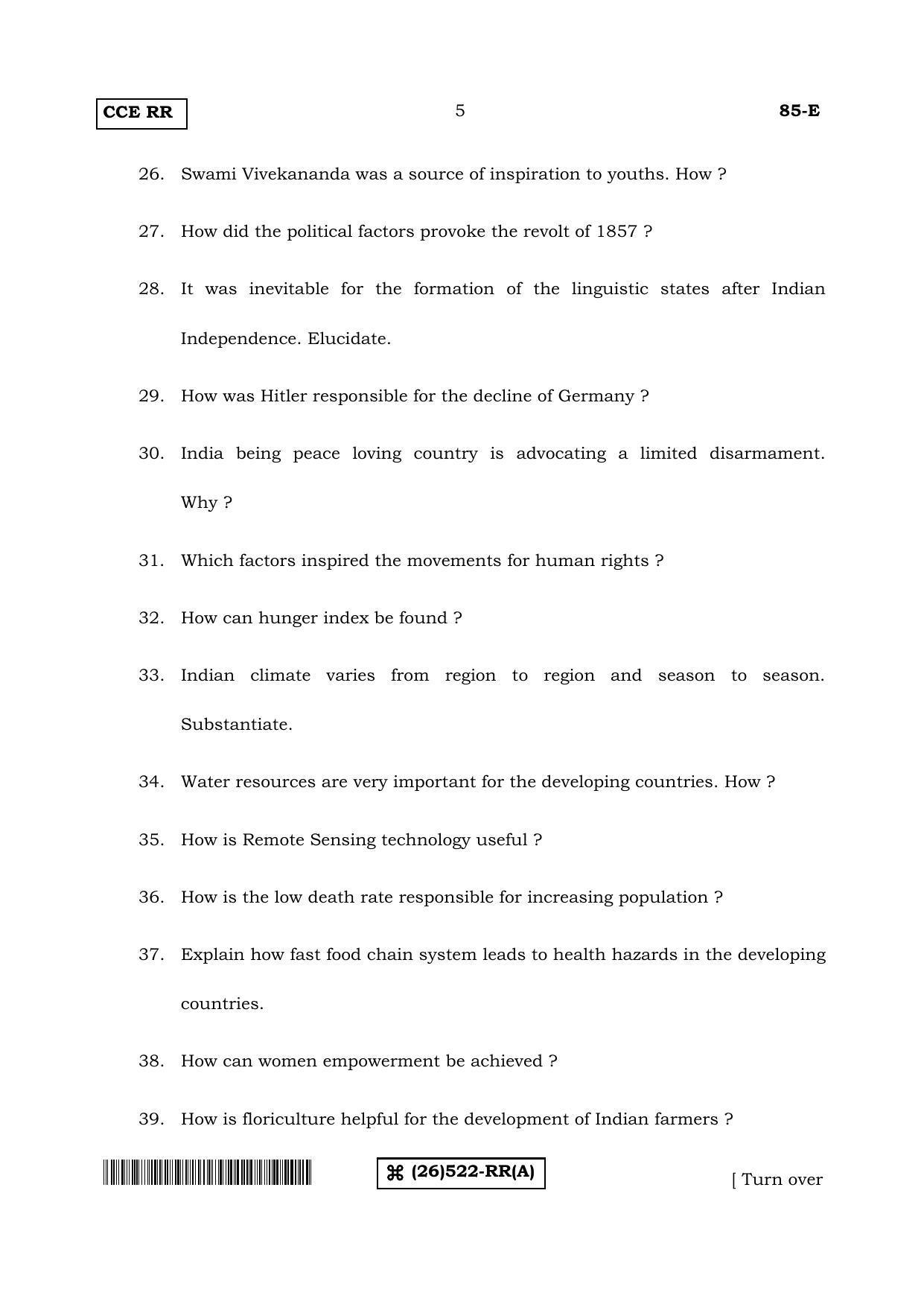 Karnataka SSLC Social Science (ENGLISH Medium) - 85-E-A_e1 (Supplementary) June 2019 Question Paper - Page 5