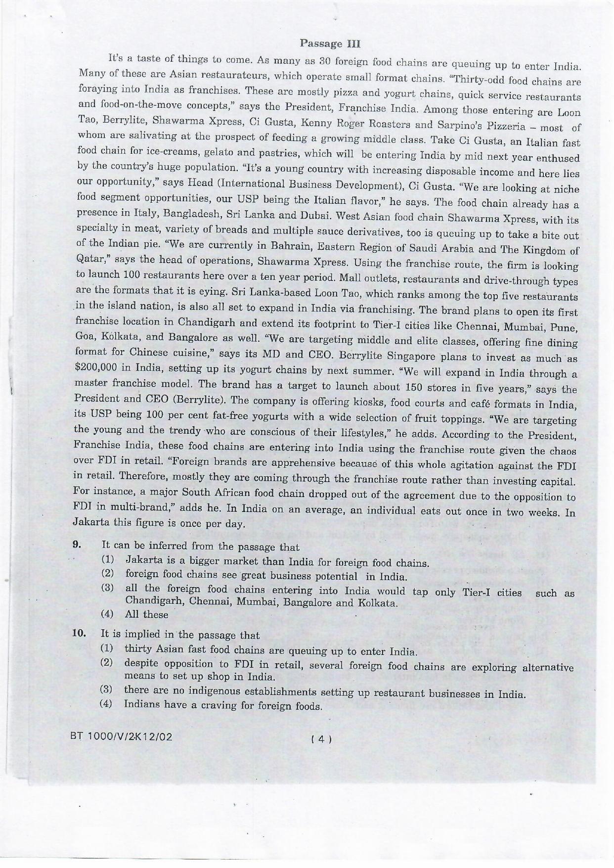 NIFT 2012 Combined Sample Paper - Page 8