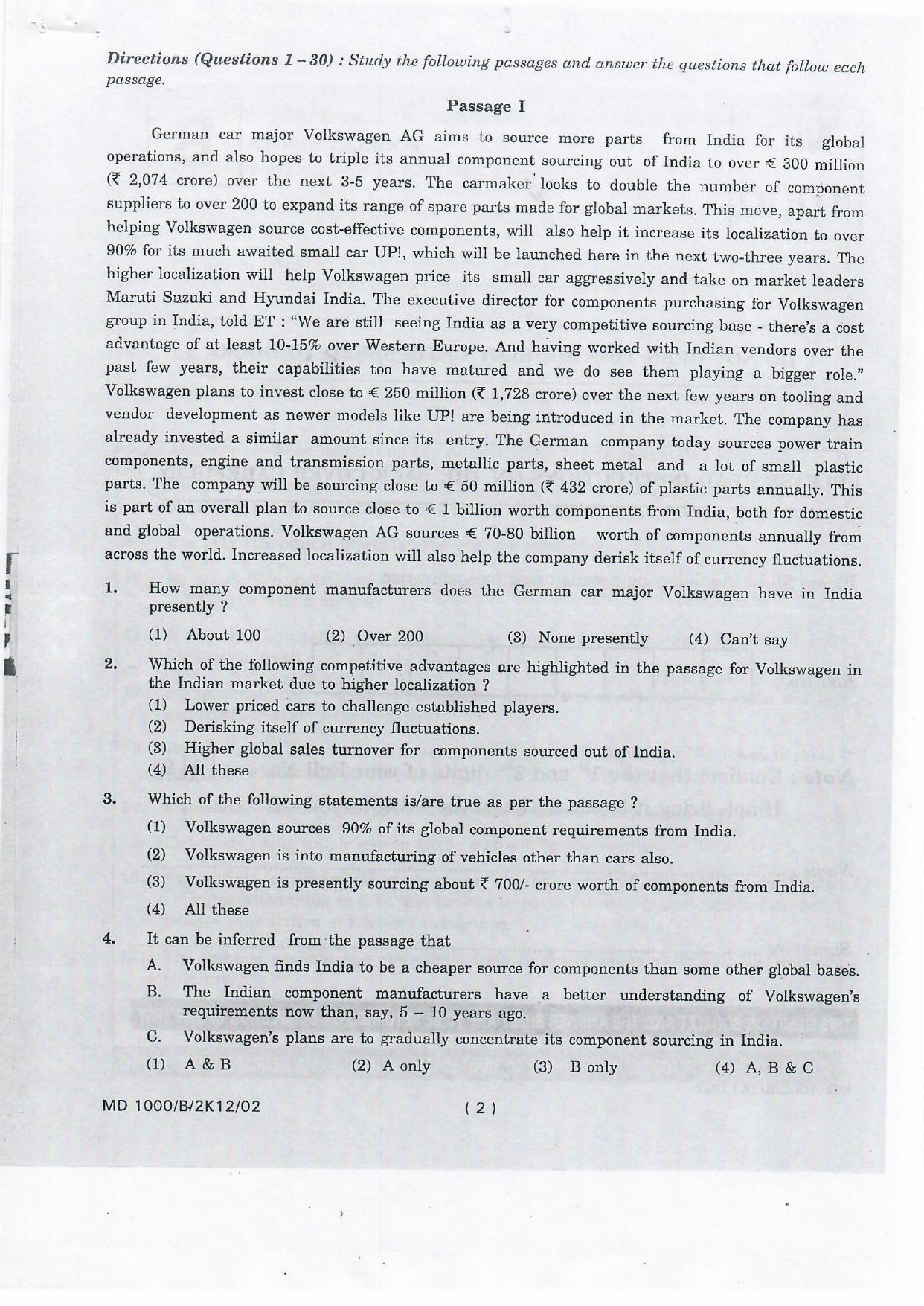 NIFT 2012 Combined Sample Paper - Page 30