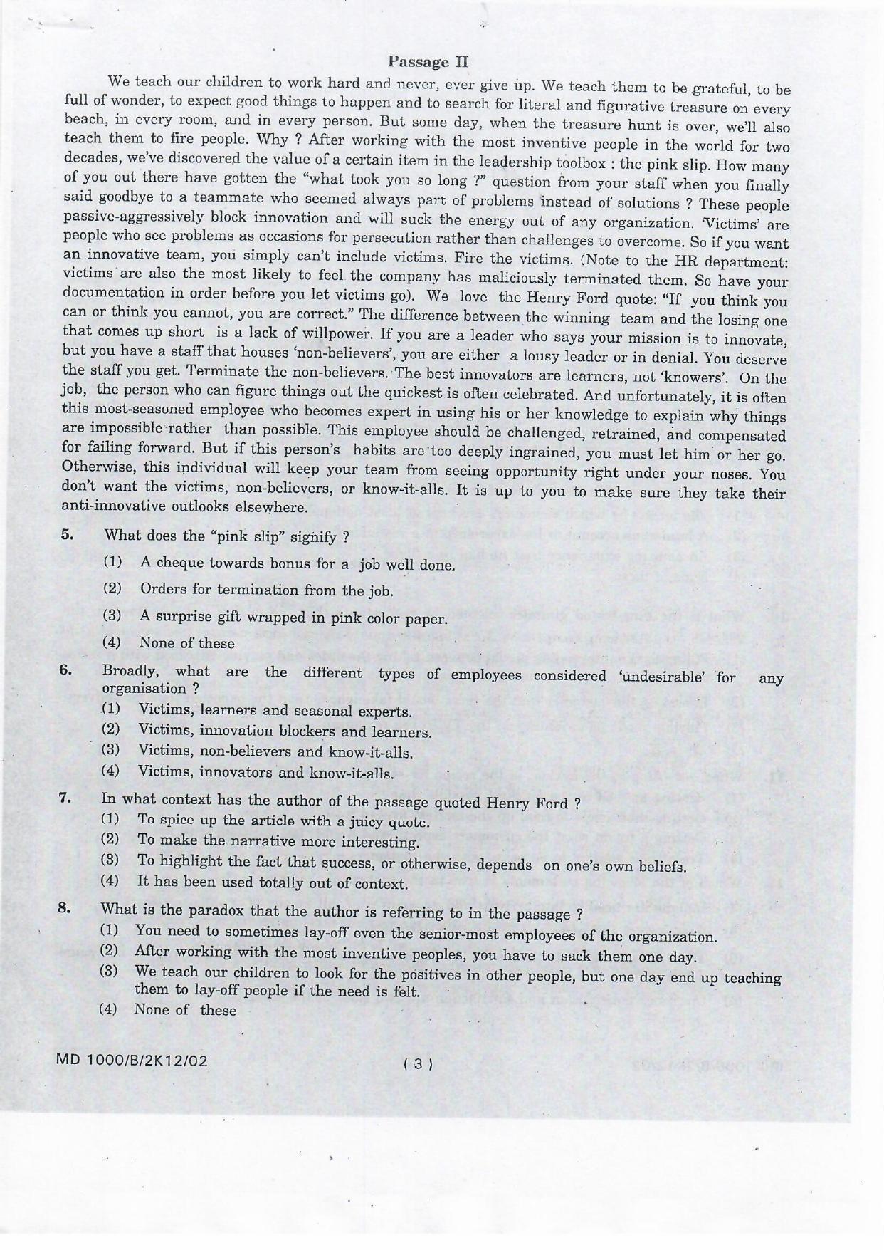 NIFT 2012 Combined Sample Paper - Page 31