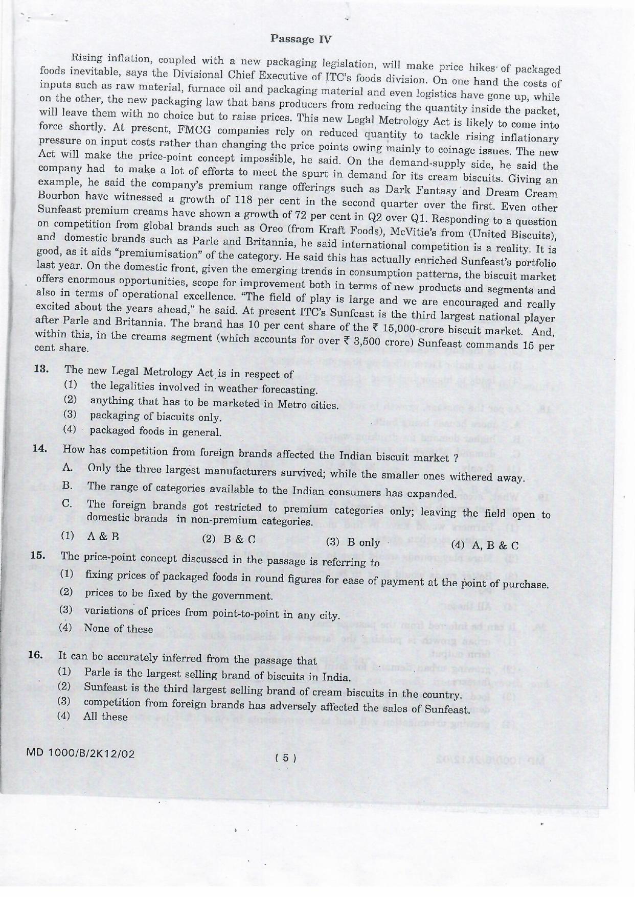 NIFT 2012 Combined Sample Paper - Page 33