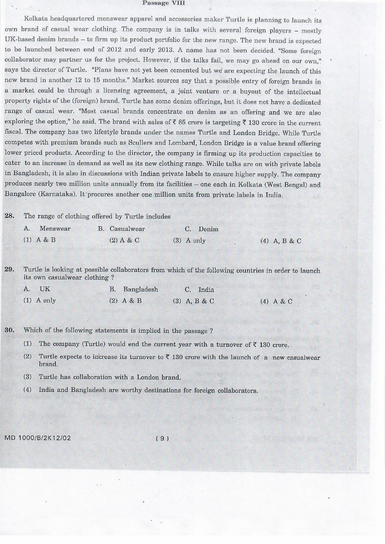 NIFT 2012 Combined Sample Paper - Page 37