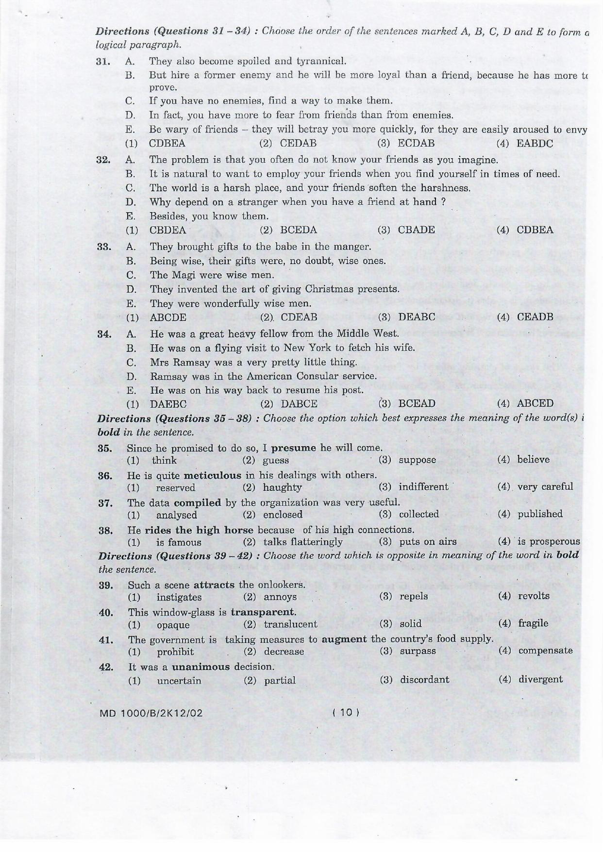 NIFT 2012 Combined Sample Paper - Page 38