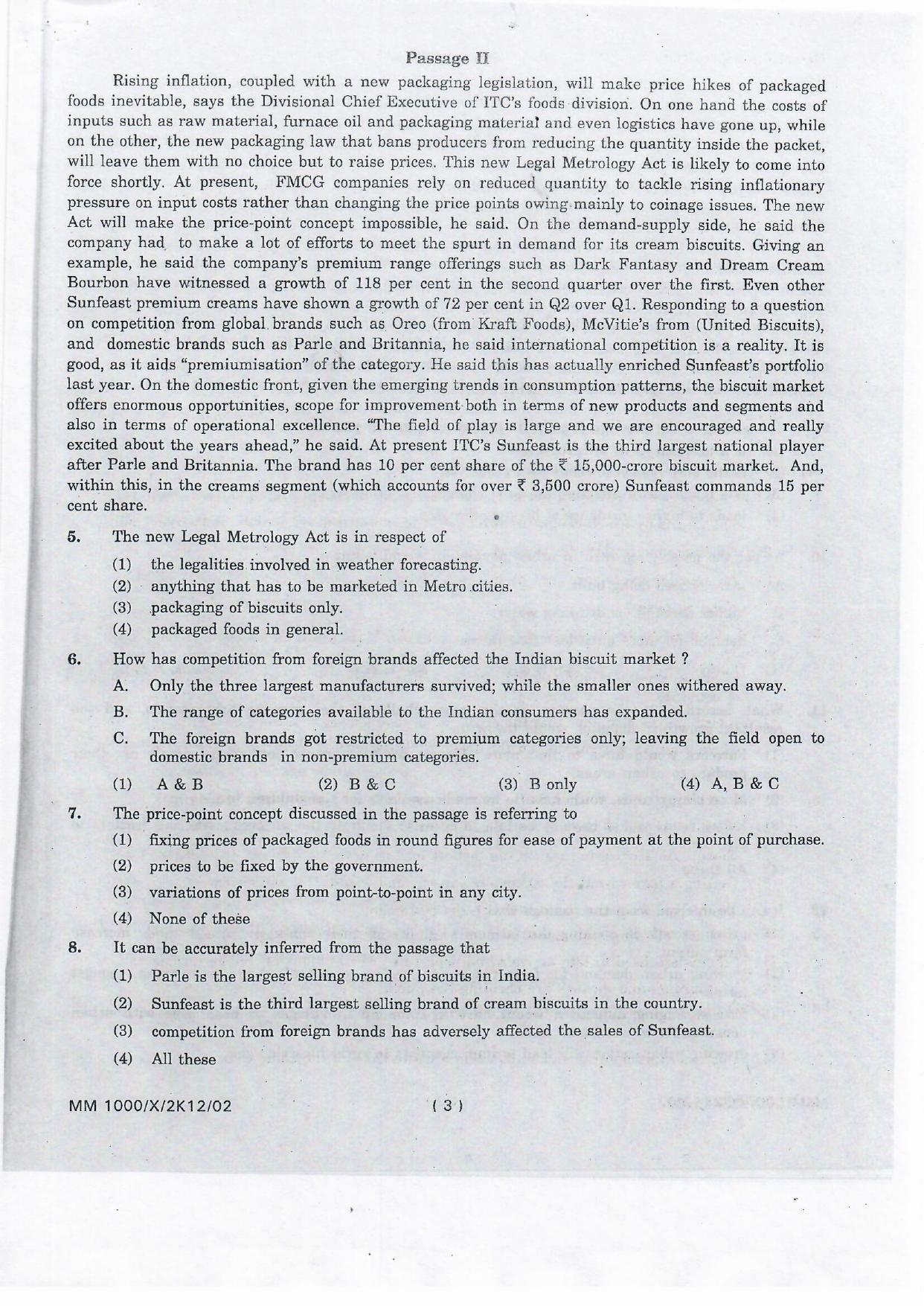 NIFT 2012 Combined Sample Paper - Page 50