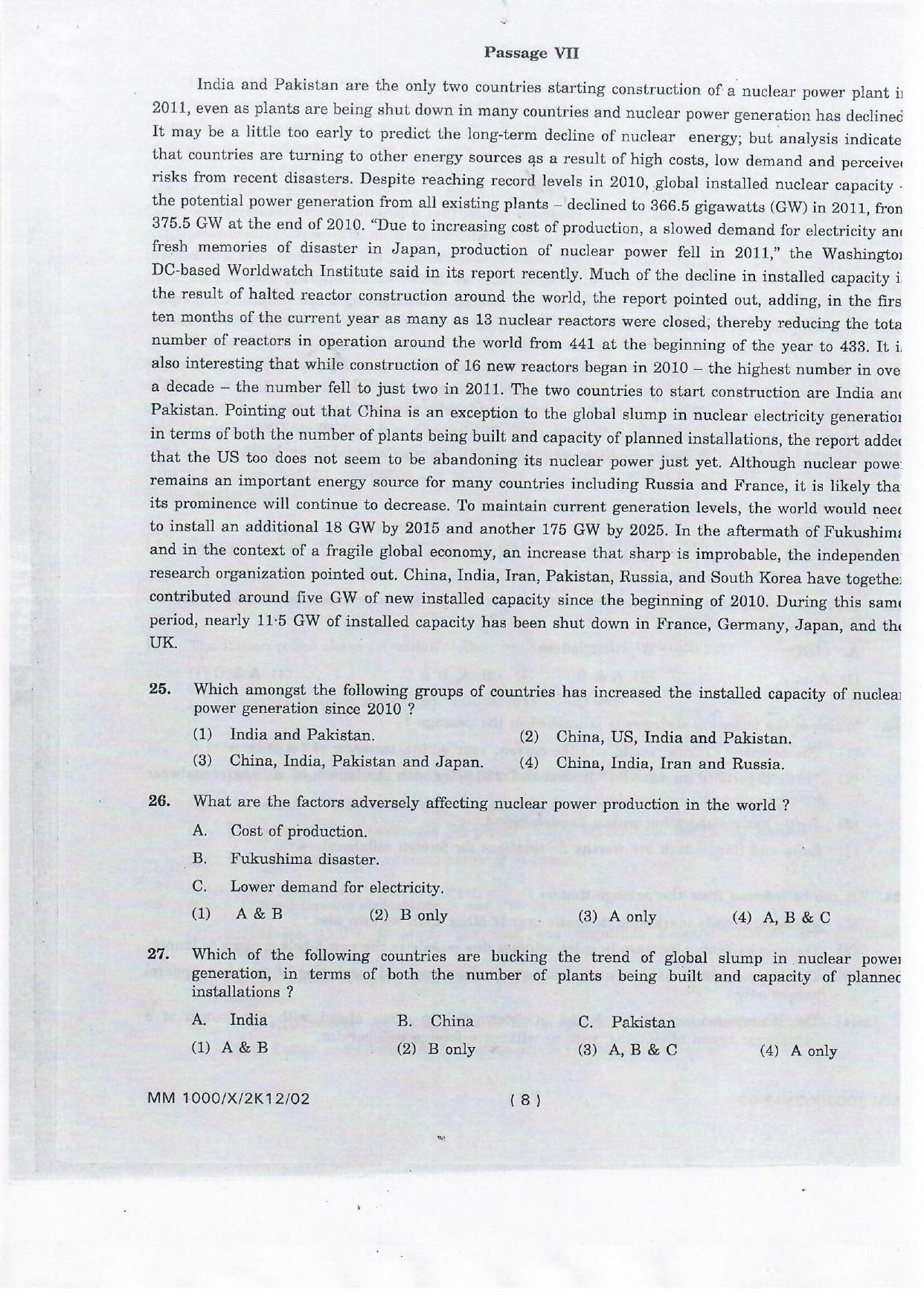 NIFT 2012 Combined Sample Paper - Page 55