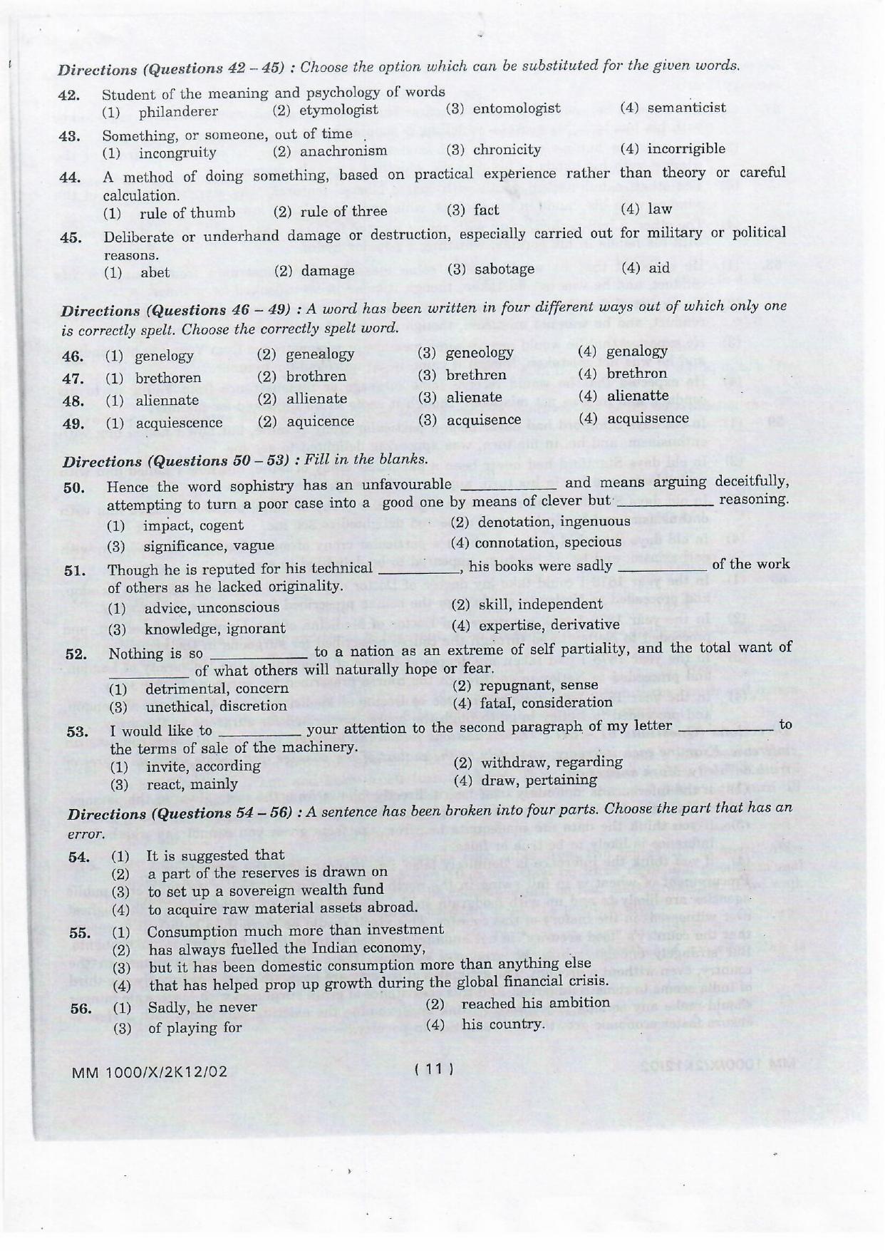 NIFT 2012 Combined Sample Paper - Page 58