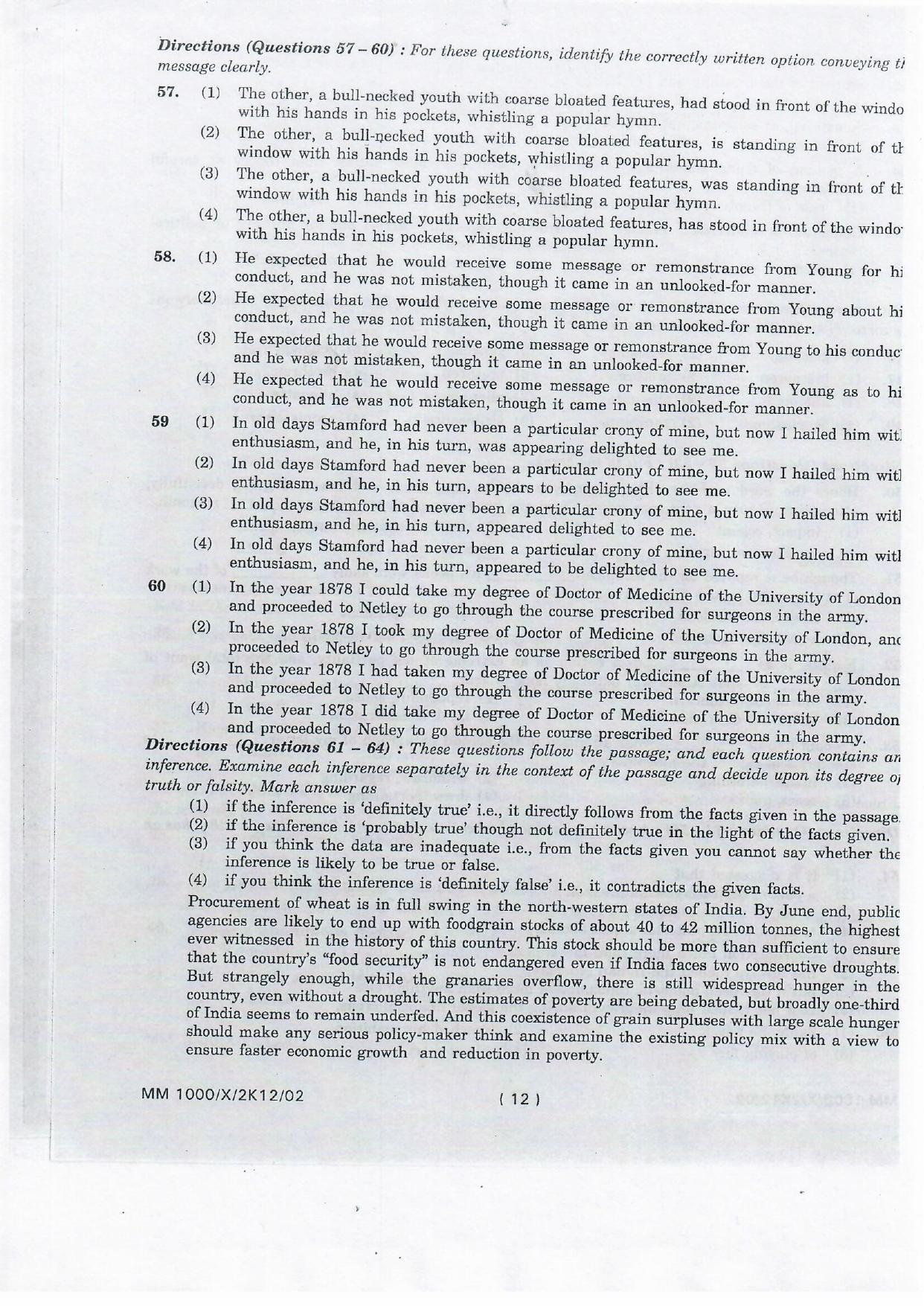 NIFT 2012 Combined Sample Paper - Page 59