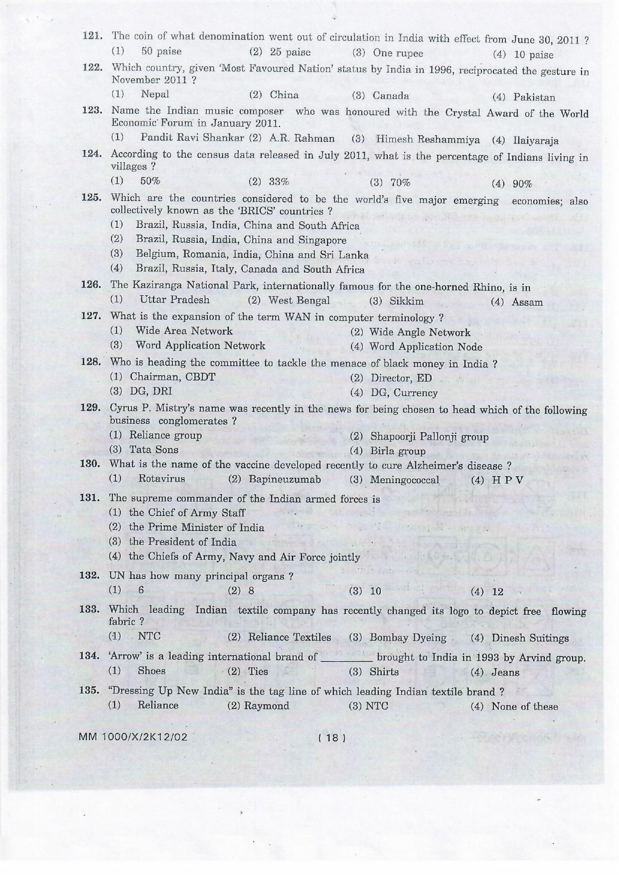 NIFT 2012 Combined Sample Paper - Page 65