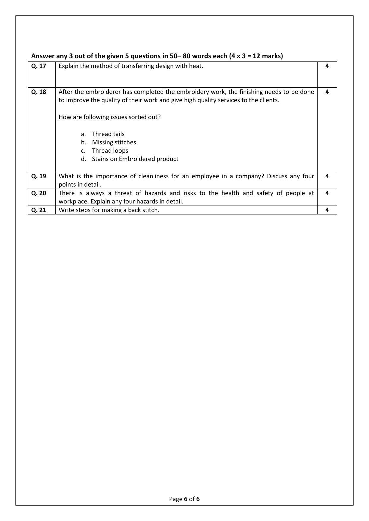 CBSE Class 9 Apparel Skill Education-Sample Paper 2024 - Page 6