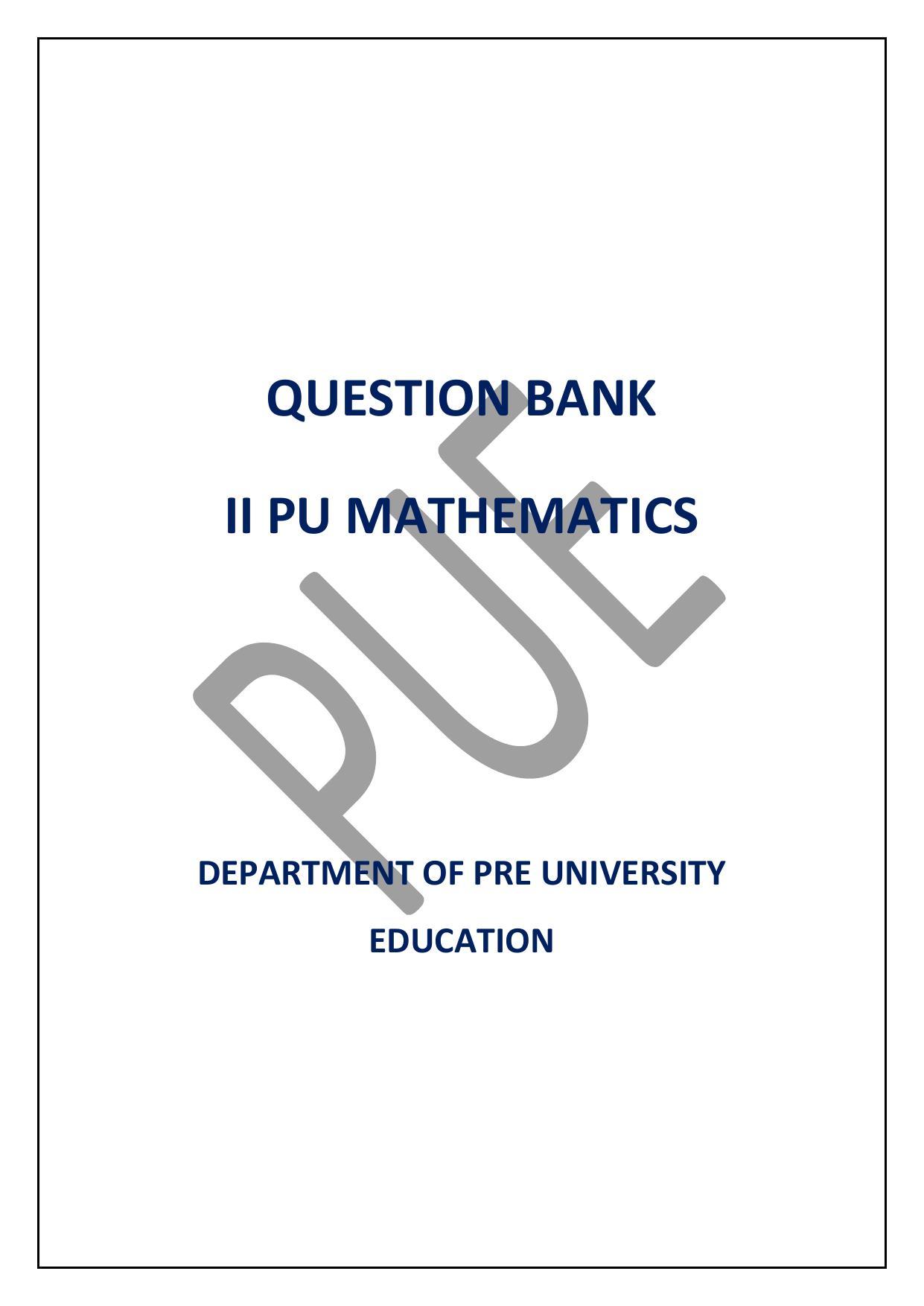 Karnataka 2nd PUC Question Bank for Mathematics - Page 1