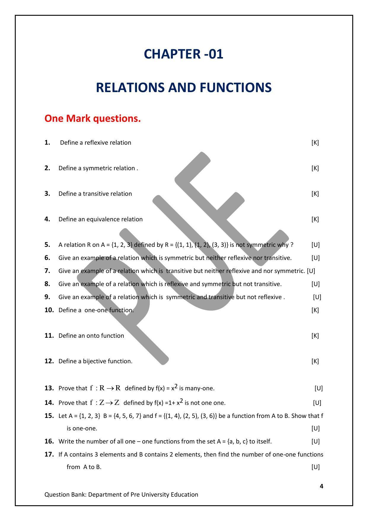 Karnataka 2nd PUC Question Bank for Mathematics - Page 4