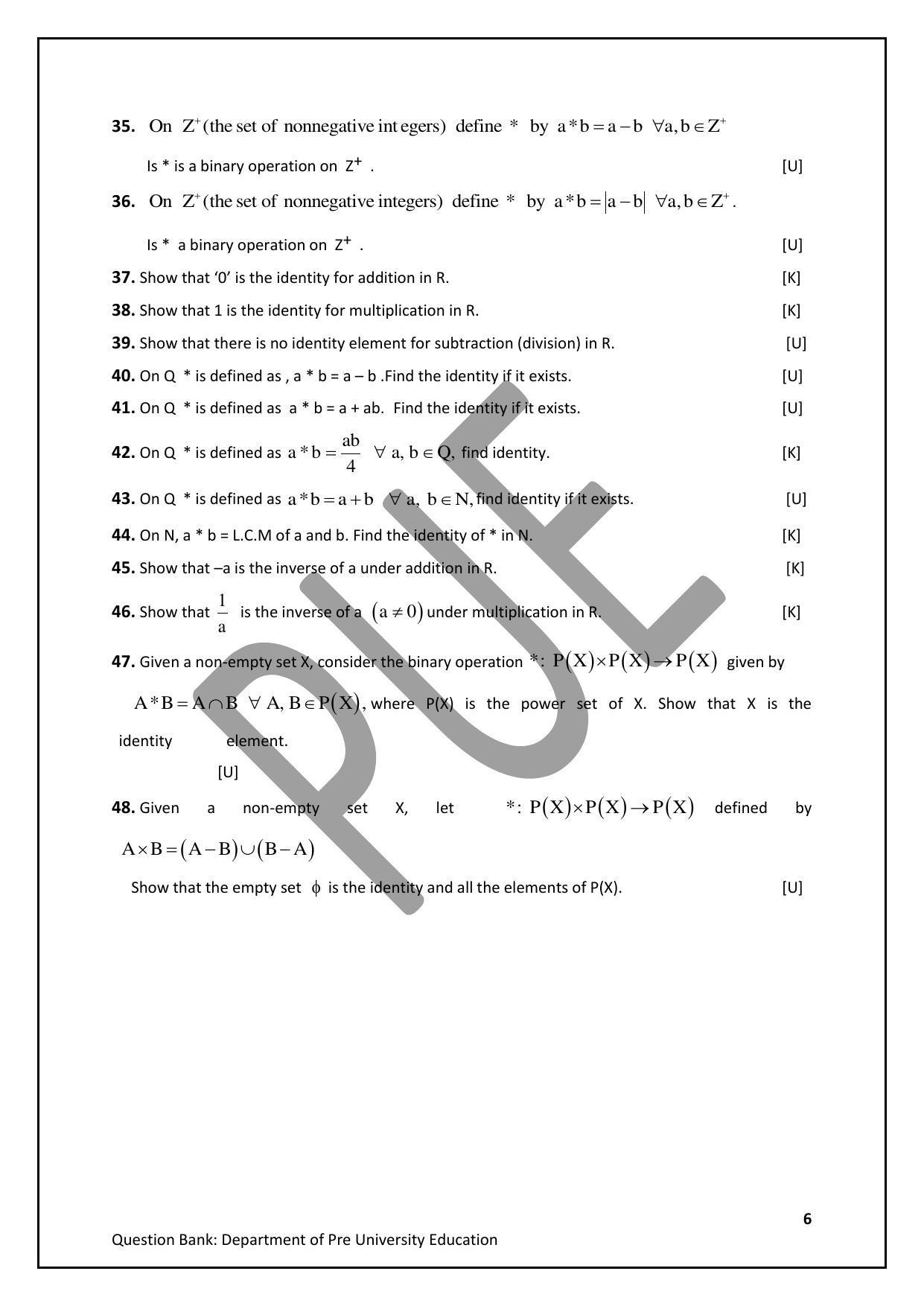 Karnataka 2nd PUC Question Bank for Mathematics - Page 6
