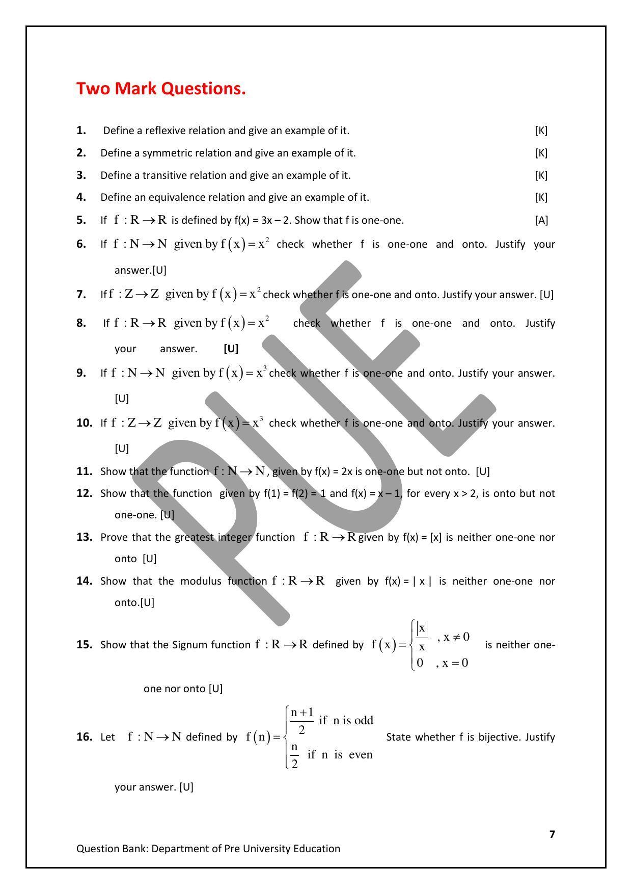 Karnataka 2nd PUC Question Bank for Mathematics - Page 7