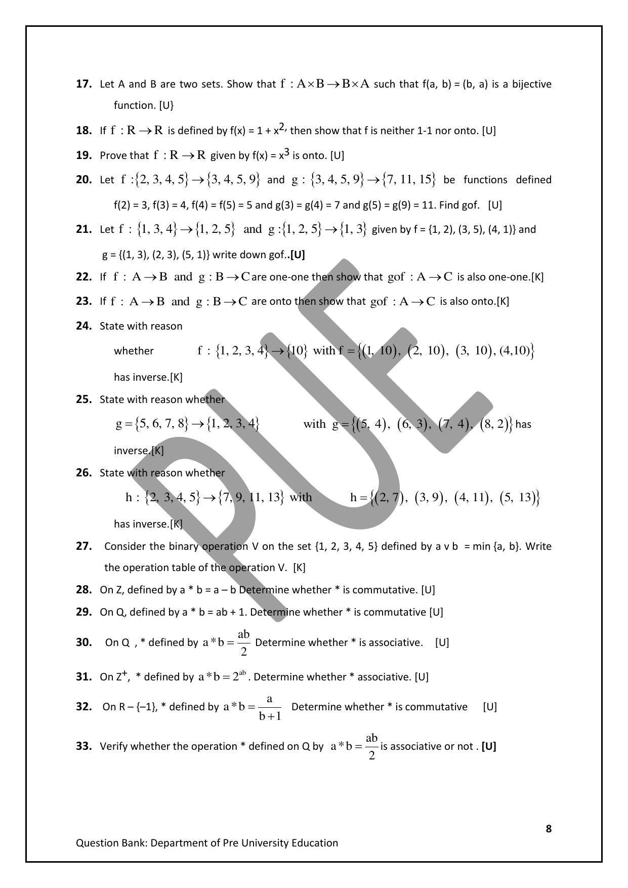 Karnataka 2nd PUC Question Bank for Mathematics - Page 8