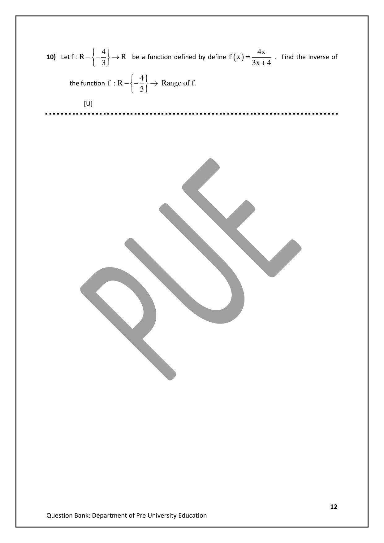 Karnataka 2nd PUC Question Bank for Mathematics - Page 12