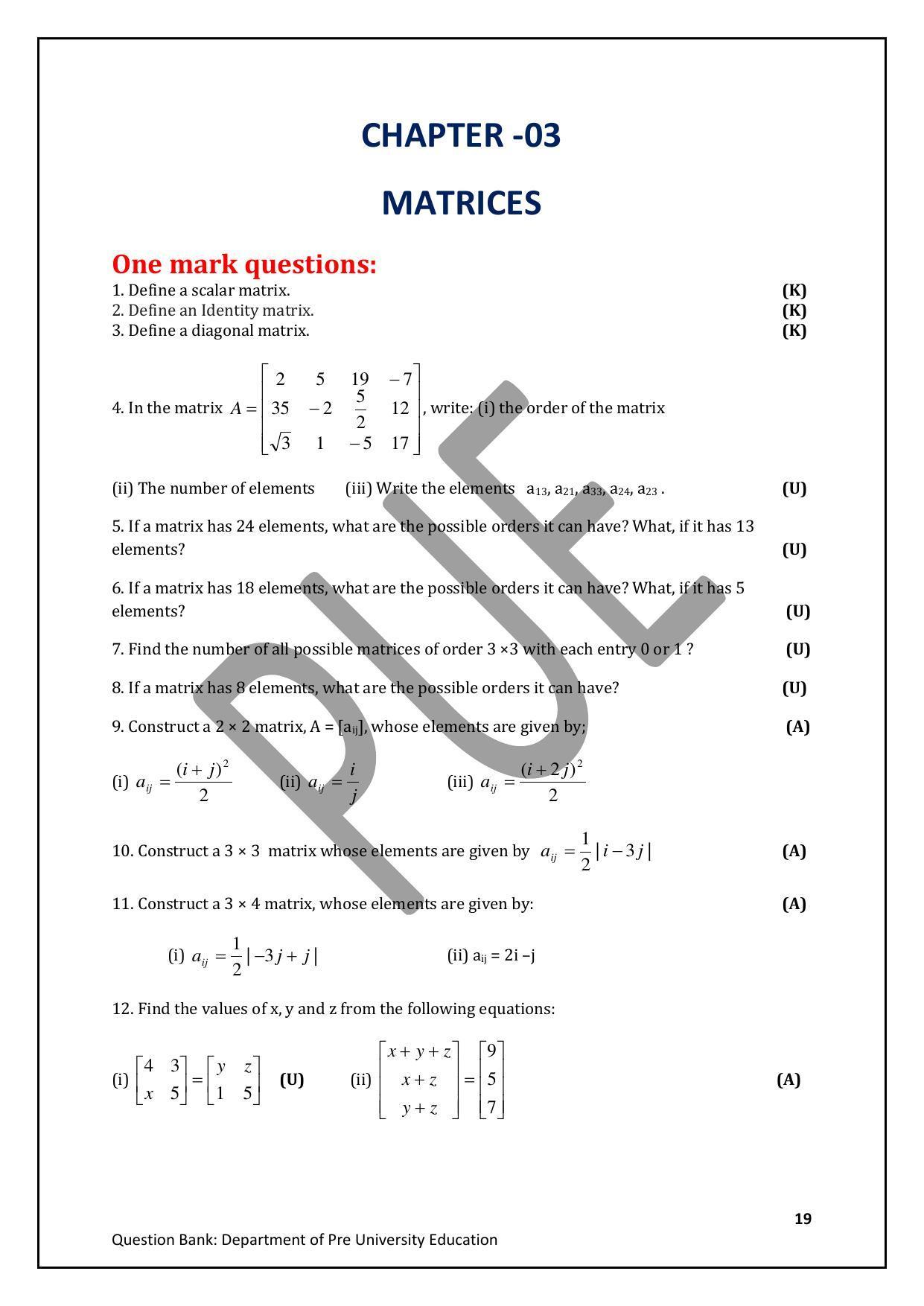 Karnataka 2nd PUC Question Bank for Mathematics - Page 19