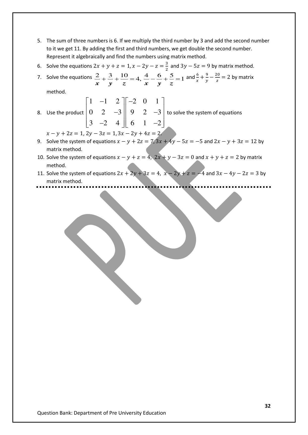 Karnataka 2nd PUC Question Bank for Mathematics - Page 32