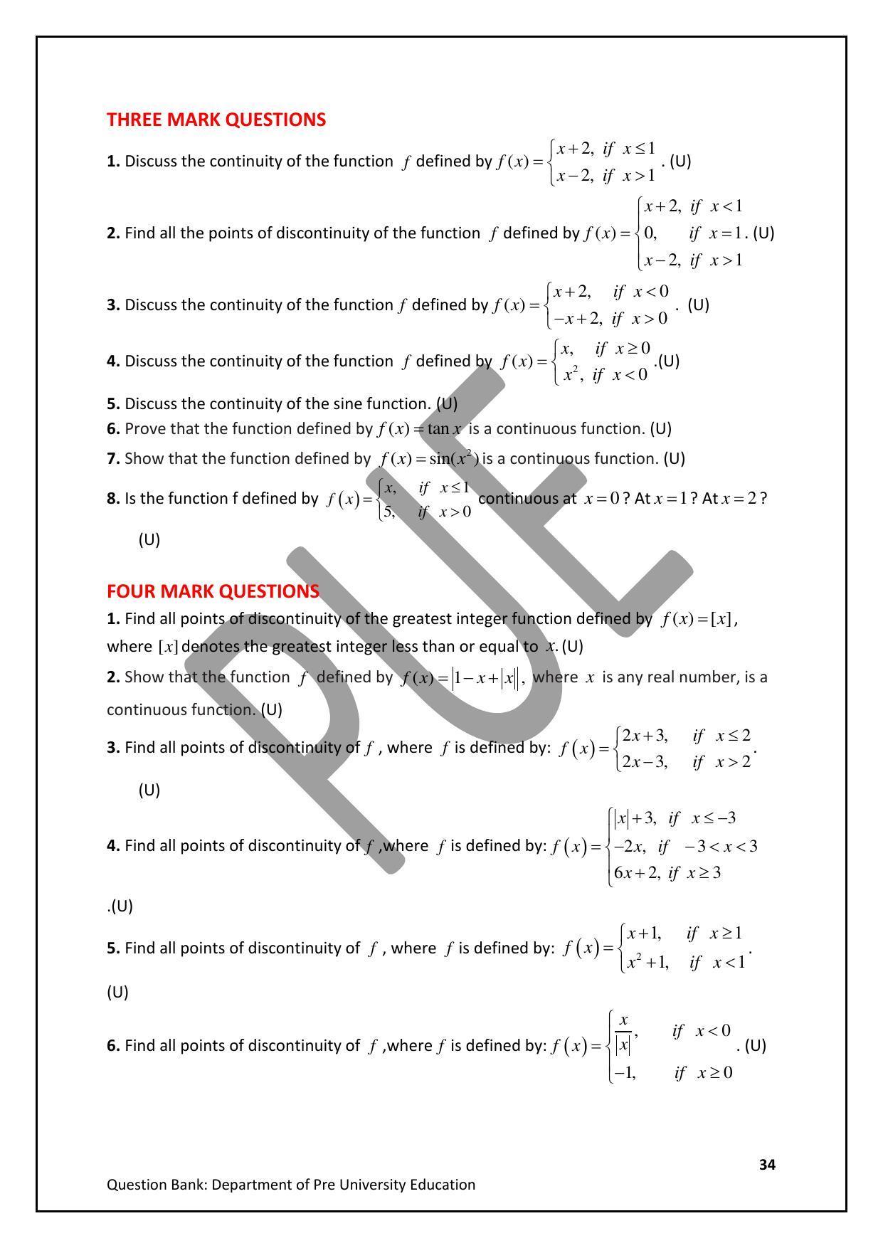 Karnataka 2nd PUC Question Bank for Mathematics - Page 34