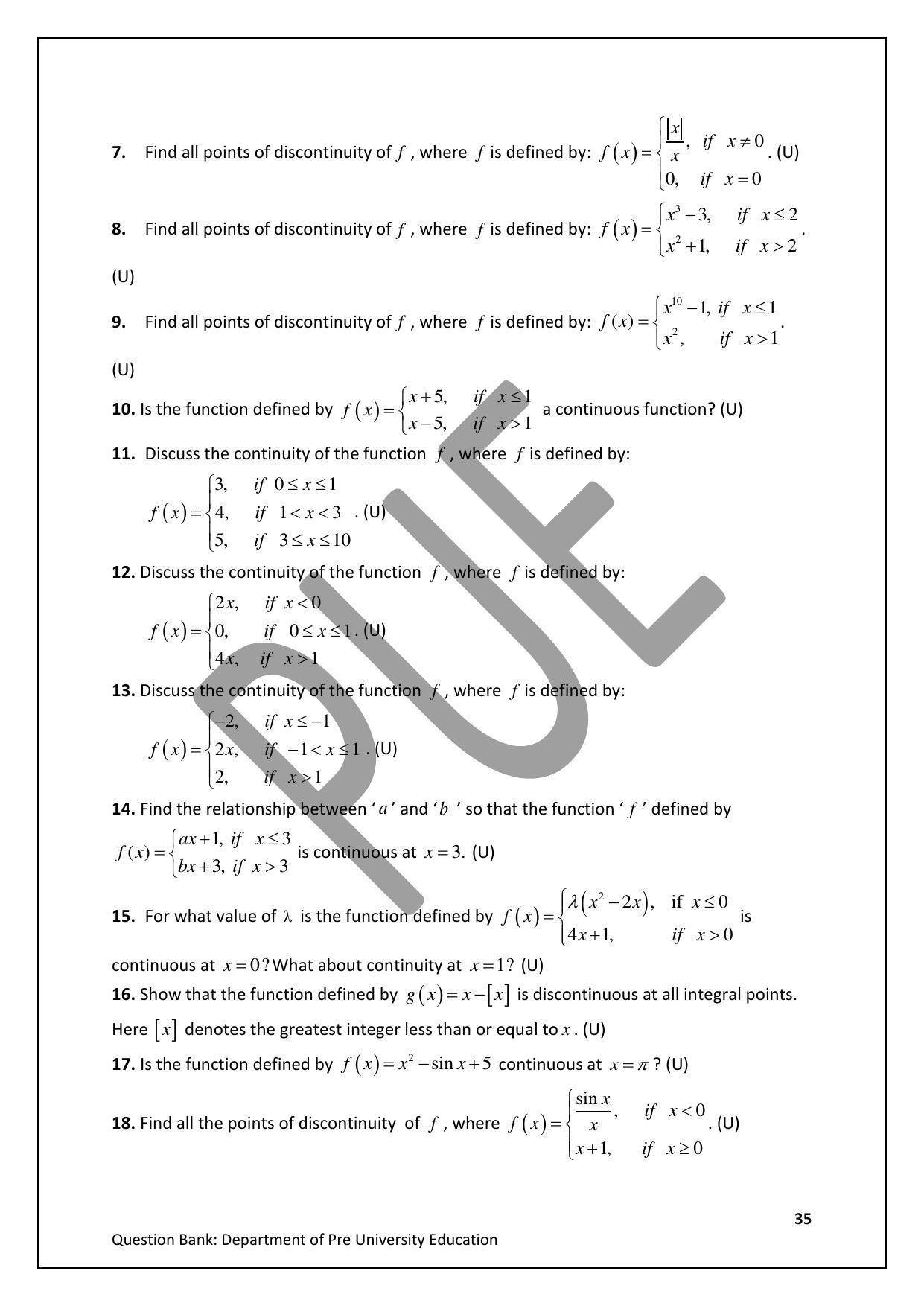 Karnataka 2nd PUC Question Bank for Mathematics - Page 35