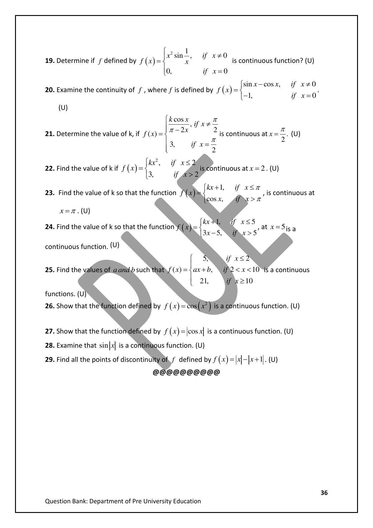 Karnataka 2nd PUC Question Bank for Mathematics - Page 36