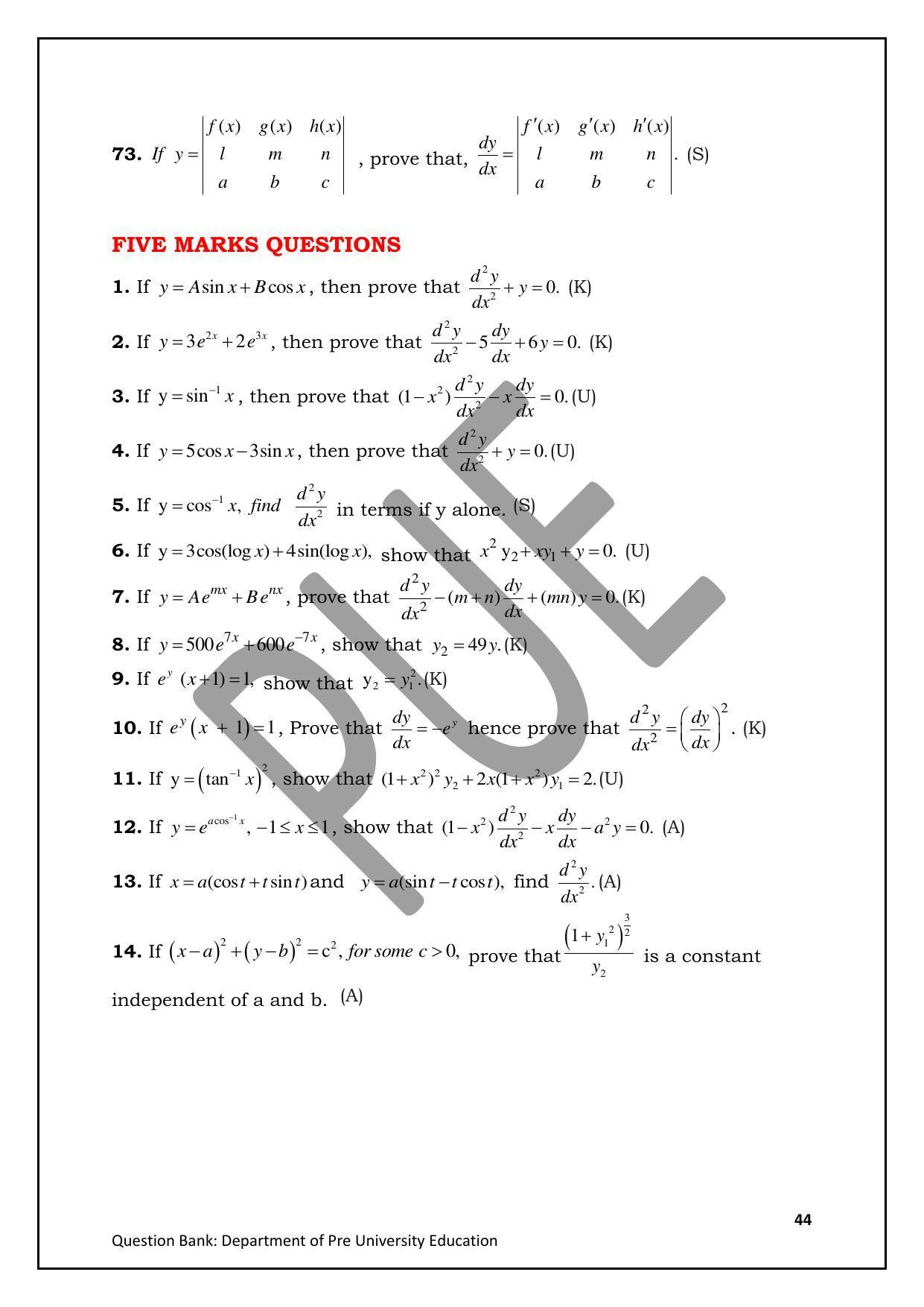 Karnataka 2nd PUC Question Bank for Mathematics - Page 44