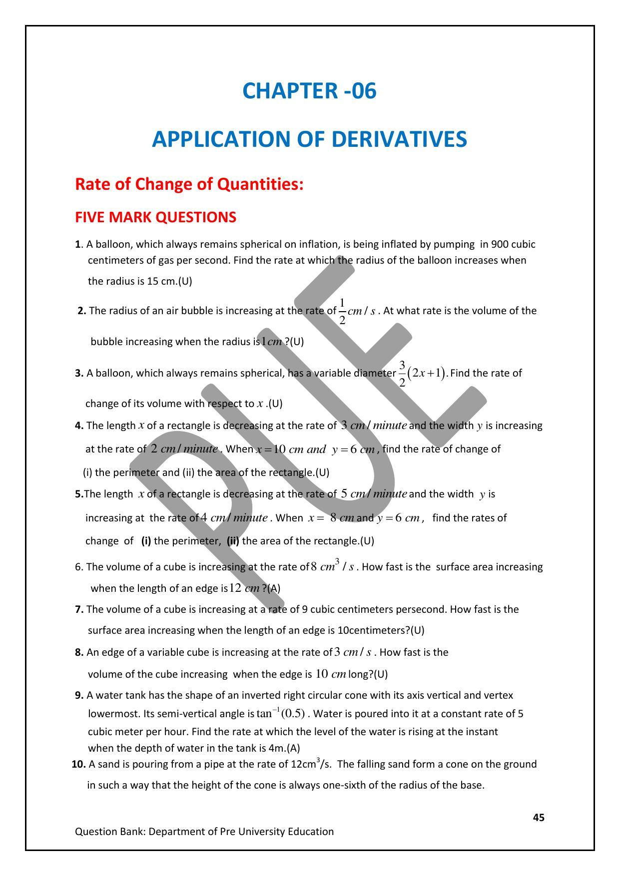 Karnataka 2nd PUC Question Bank for Mathematics - Page 45