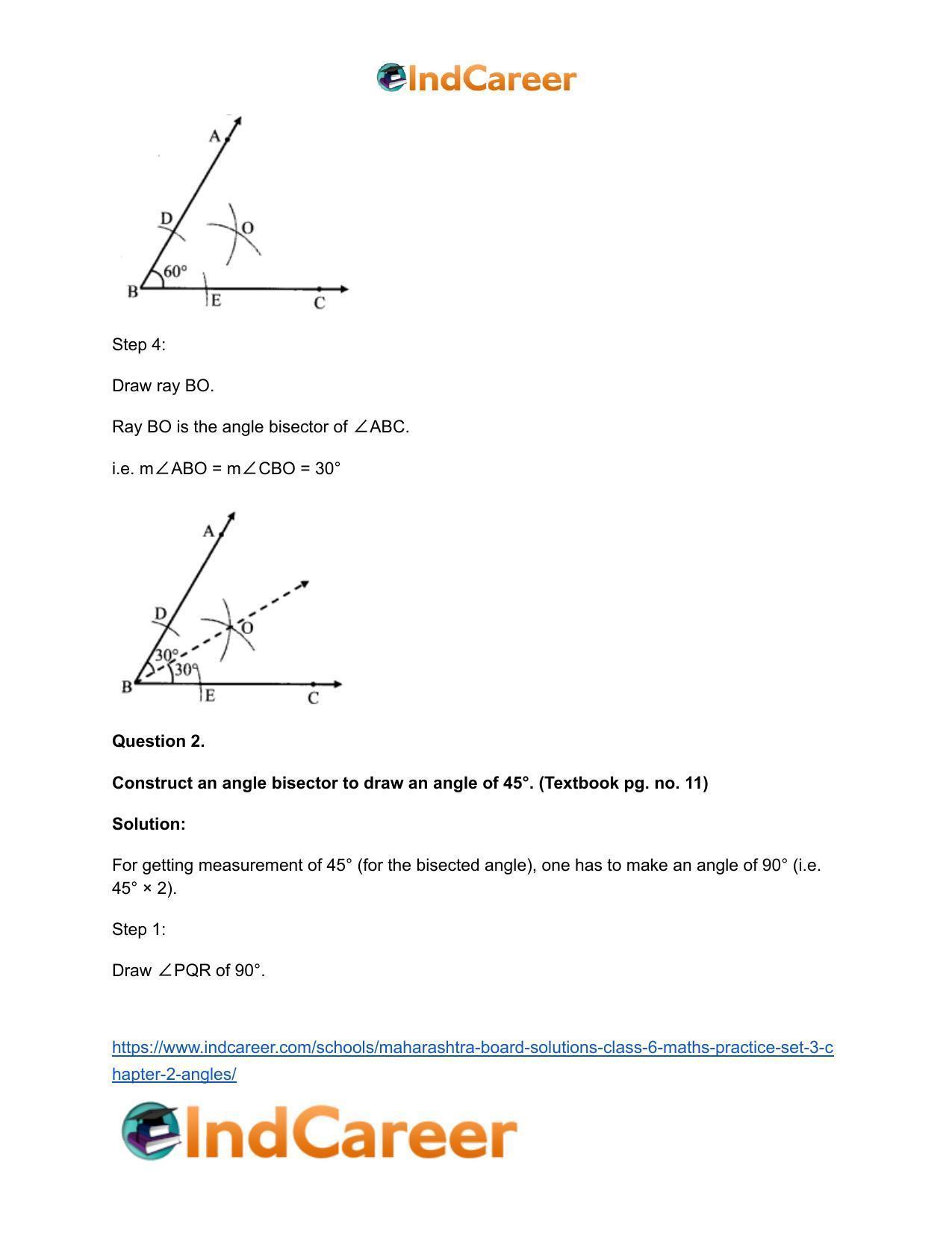 Maharashtra Board Solutions Class 6-Maths (Practice Set 3): Chapter 2- Angles - Page 4