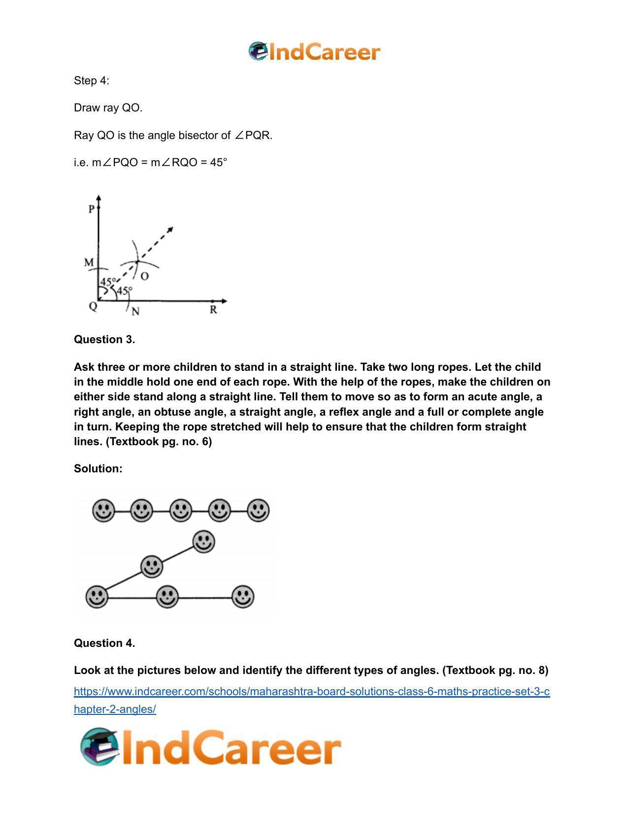 Maharashtra Board Solutions Class 6-Maths (Practice Set 3): Chapter 2- Angles - Page 6