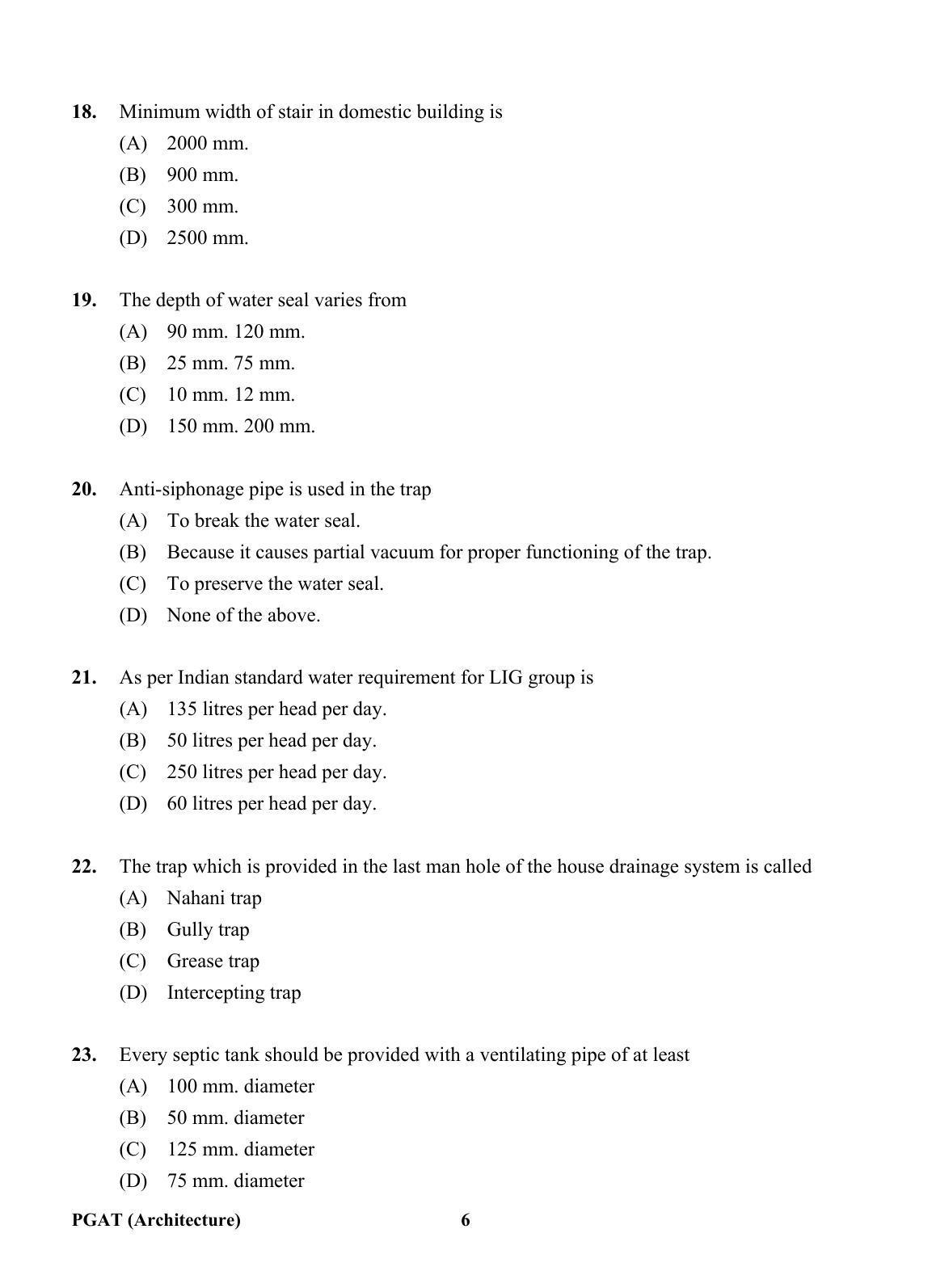 OJEE PGAT 2013 Architecture Question Paper - Page 5