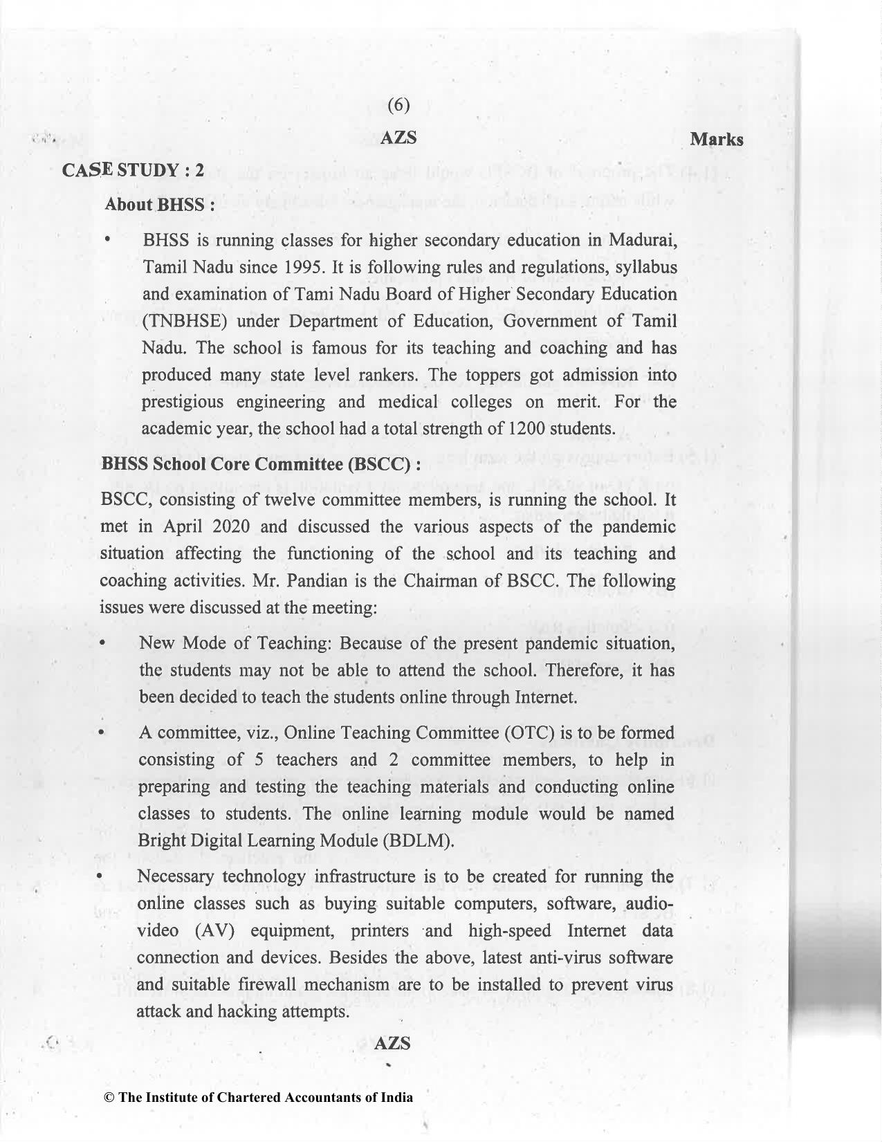 CA Final Jan 2021 Question Paper - Paper 6A – Risk Management - Page 6