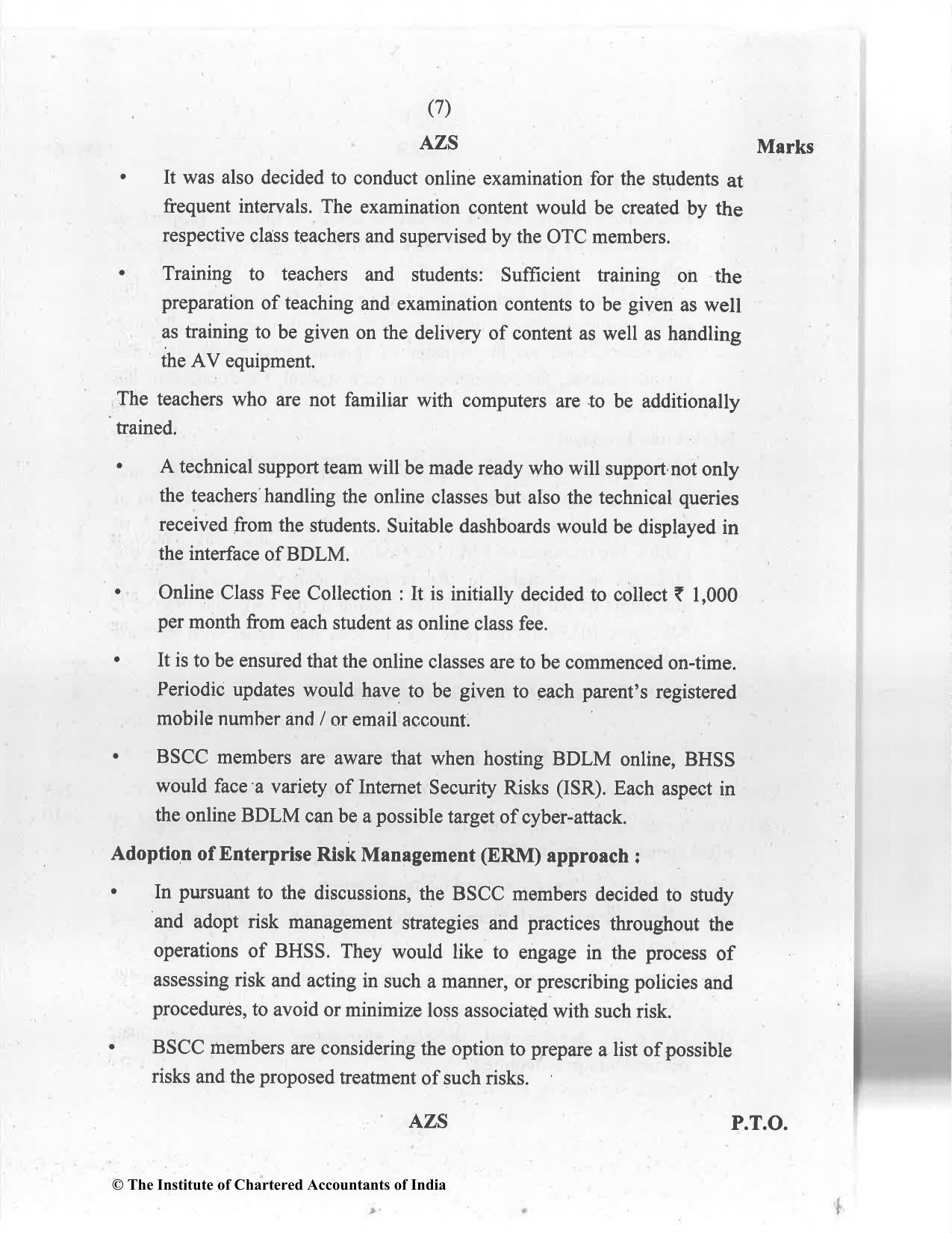 CA Final Jan 2021 Question Paper - Paper 6A – Risk Management - Page 7