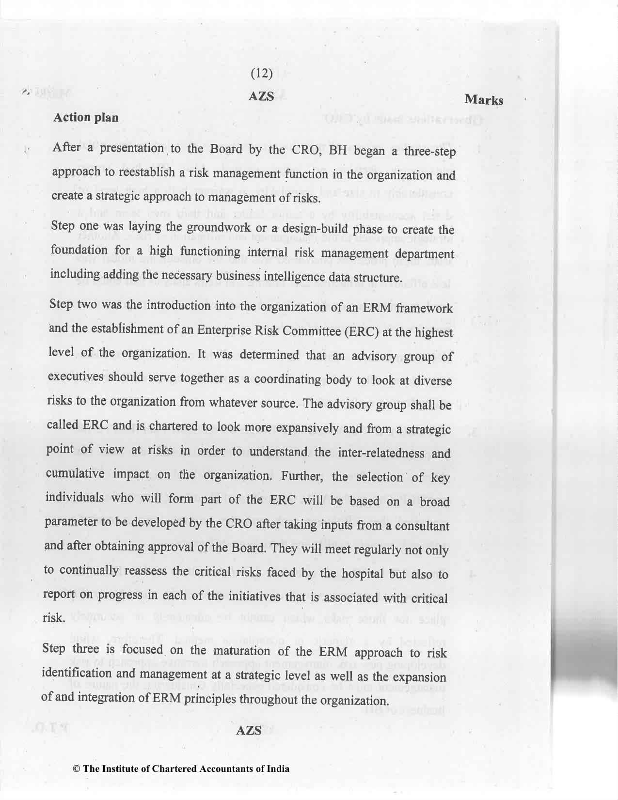 CA Final Jan 2021 Question Paper - Paper 6A – Risk Management - Page 12