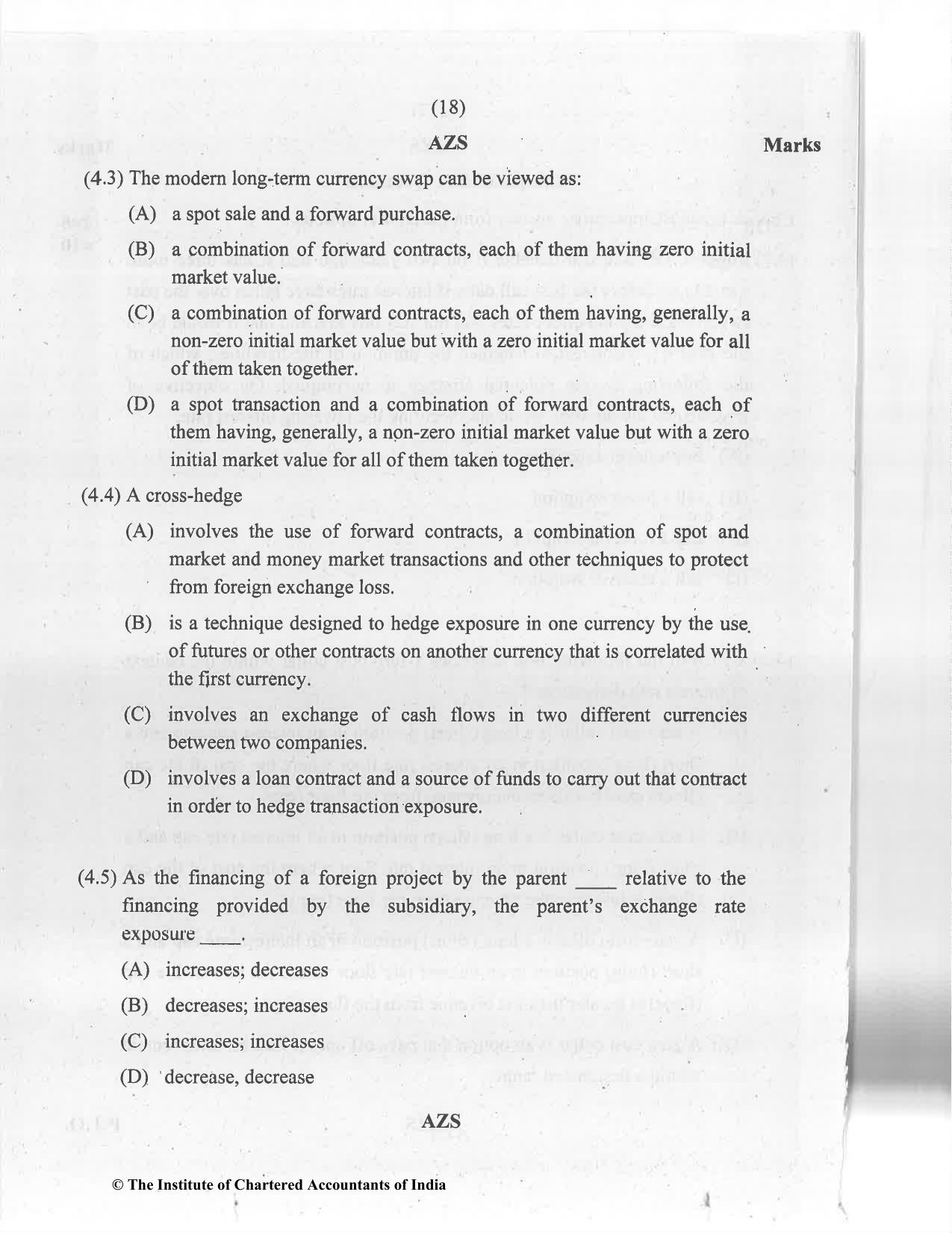 CA Final Jan 2021 Question Paper - Paper 6A – Risk Management - Page 18