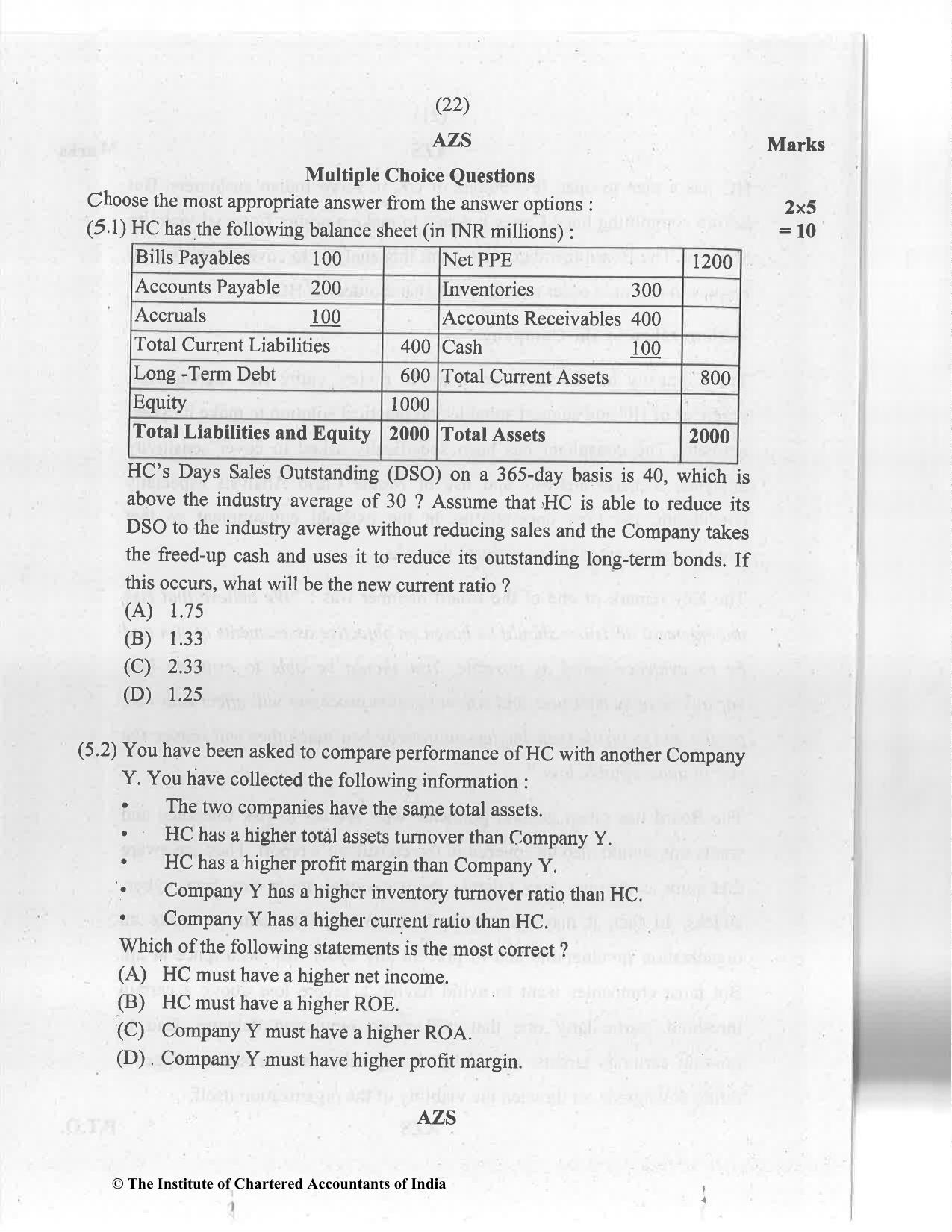 CA Final Jan 2021 Question Paper - Paper 6A – Risk Management - Page 22
