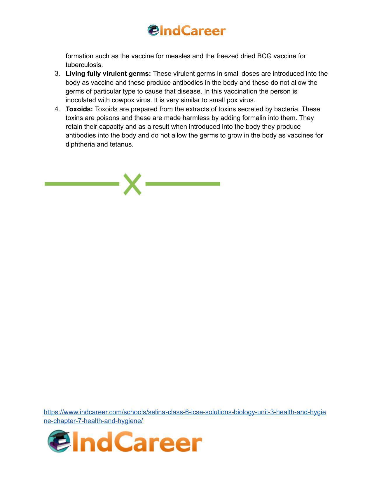 Selina Class 6 ICSE Solutions Biology (Unit 3) - Health and Hygiene: Chapter 7- Health and Hygiene - Page 14