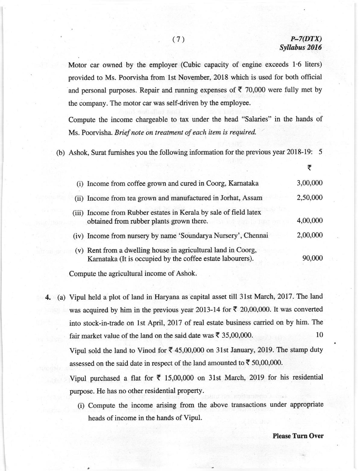 ICMAI June 2019 Direct Taxation Question Paper  - Page 7
