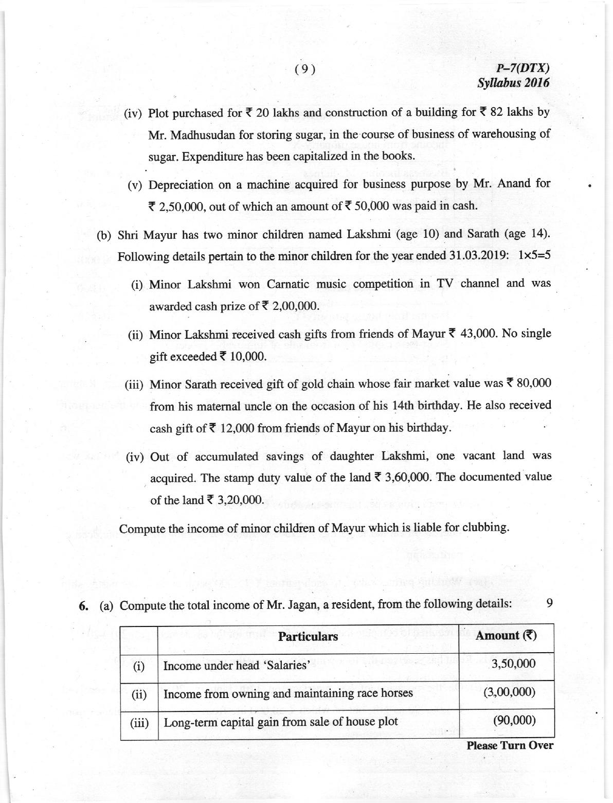 ICMAI June 2019 Direct Taxation Question Paper  - Page 9