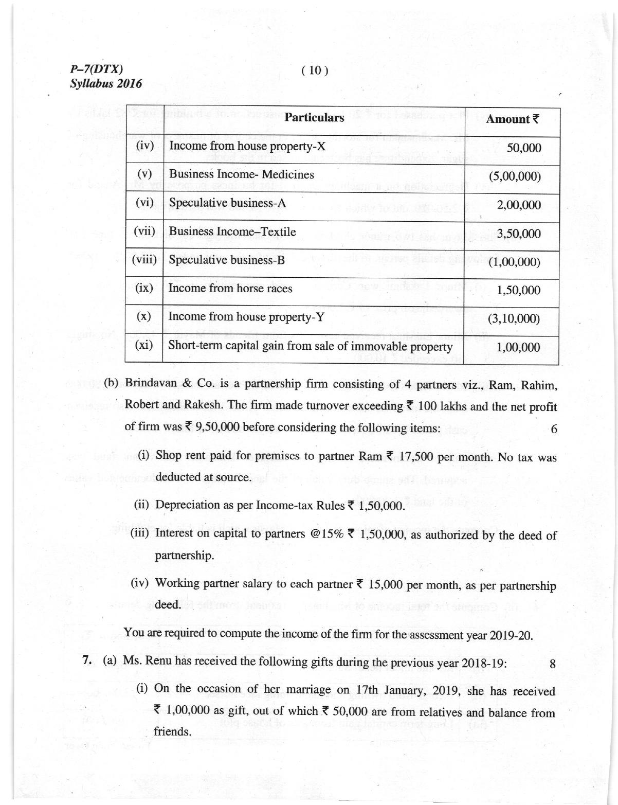 ICMAI June 2019 Direct Taxation Question Paper  - Page 10