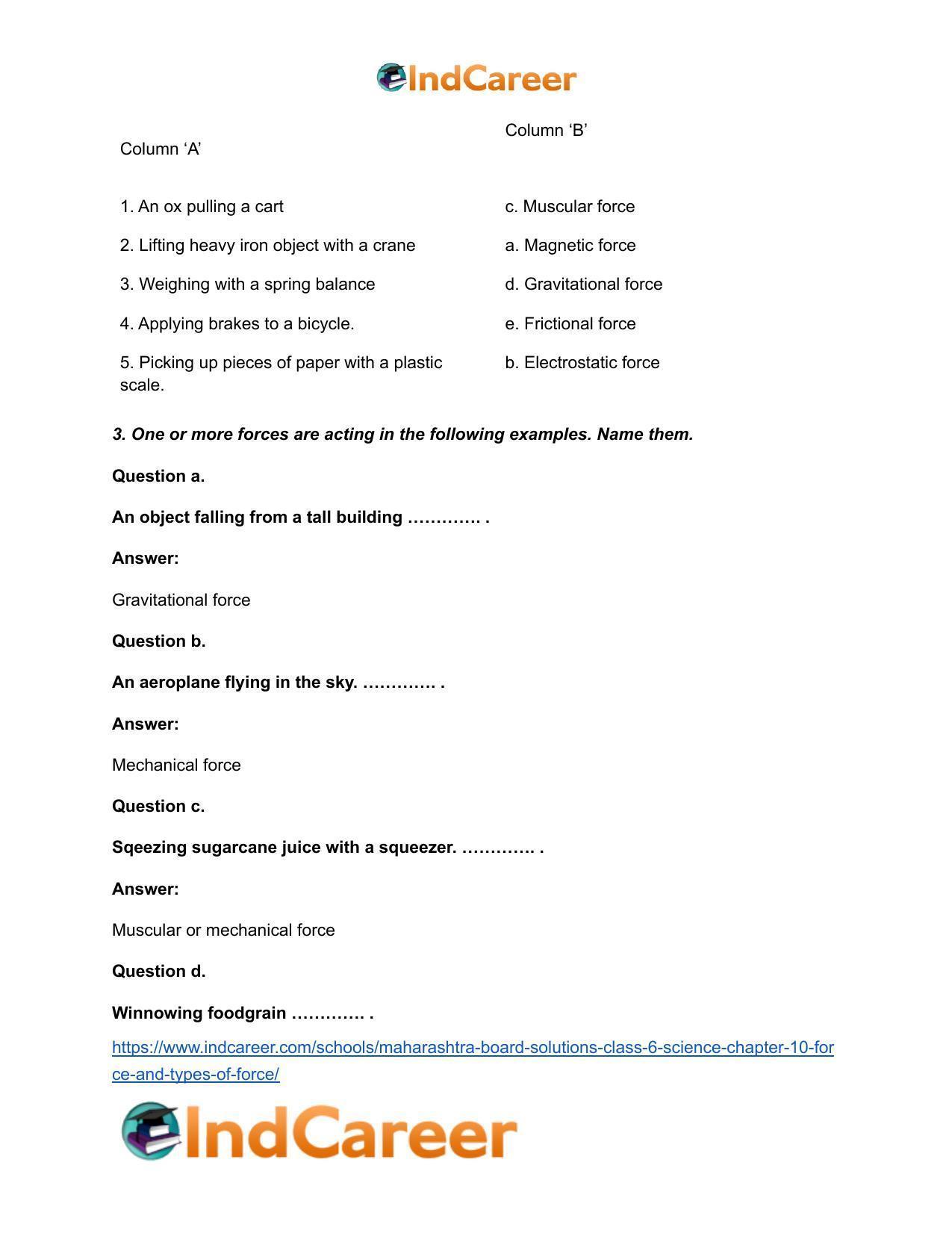 Maharashtra Board Solutions Class 6-Science: Chapter 10- Force and Types of Force - Page 4