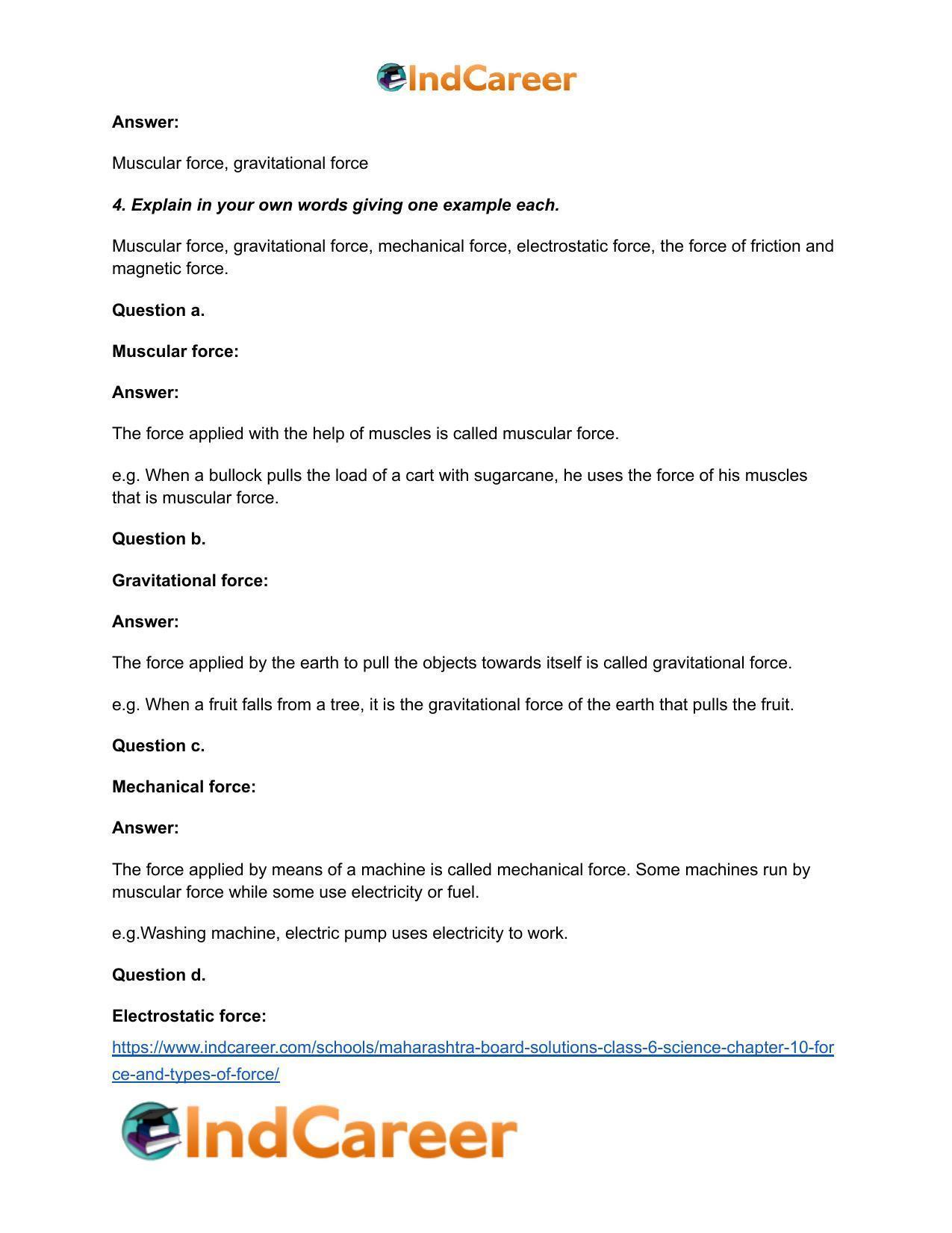 Maharashtra Board Solutions Class 6-Science: Chapter 10- Force and Types of Force - Page 5