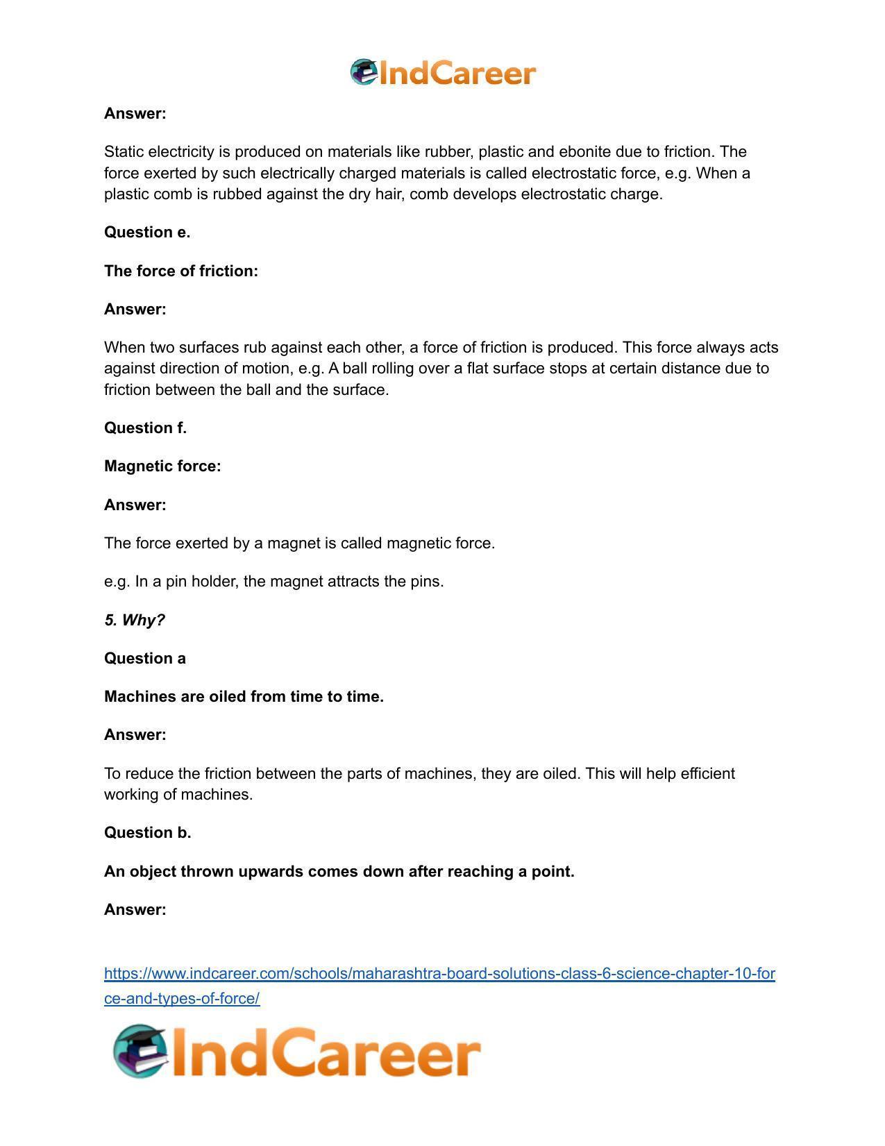 Maharashtra Board Solutions Class 6-Science: Chapter 10- Force and Types of Force - Page 6